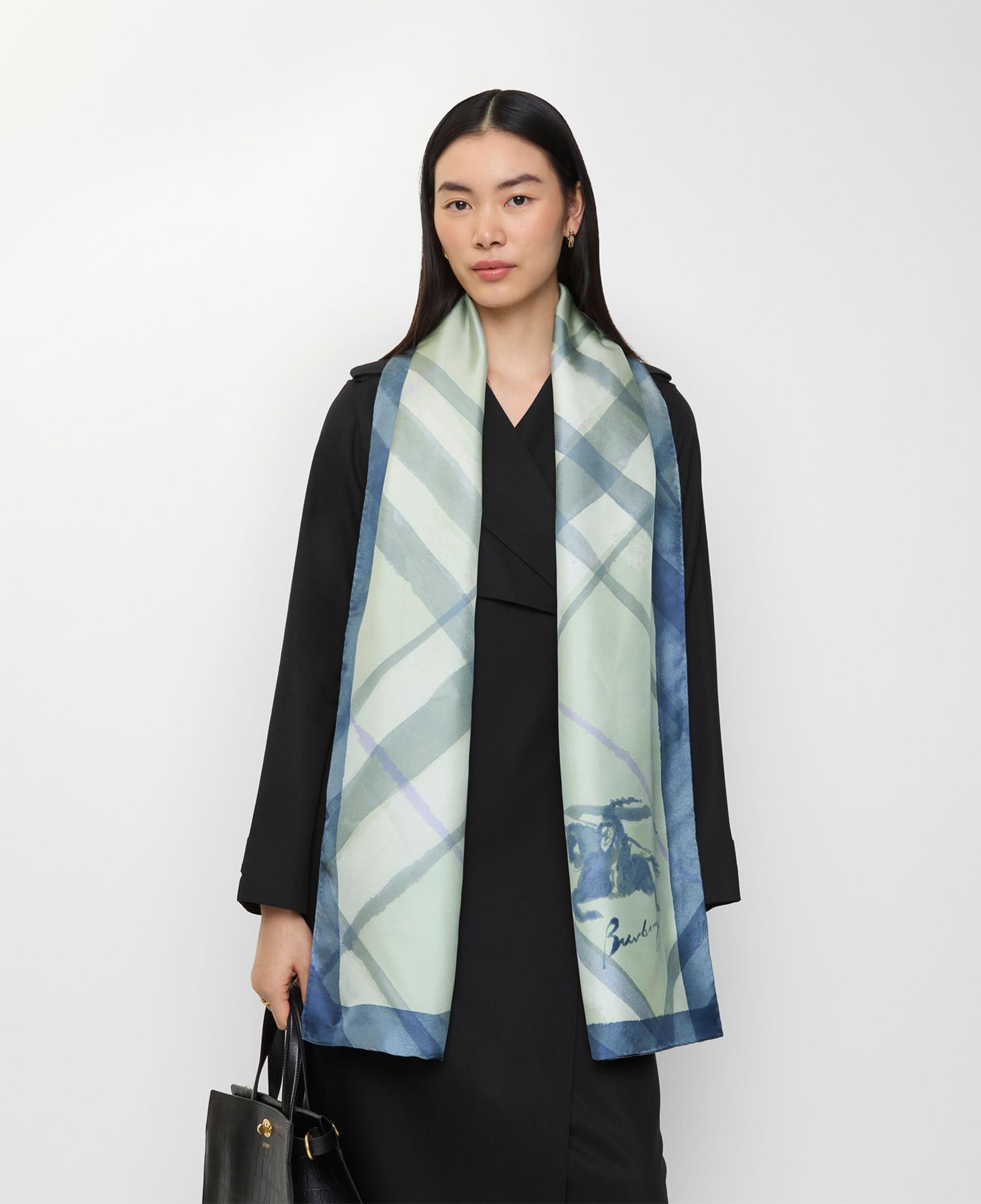 Burberry Watercolour Oblong Kadın Yeşil Eşarp