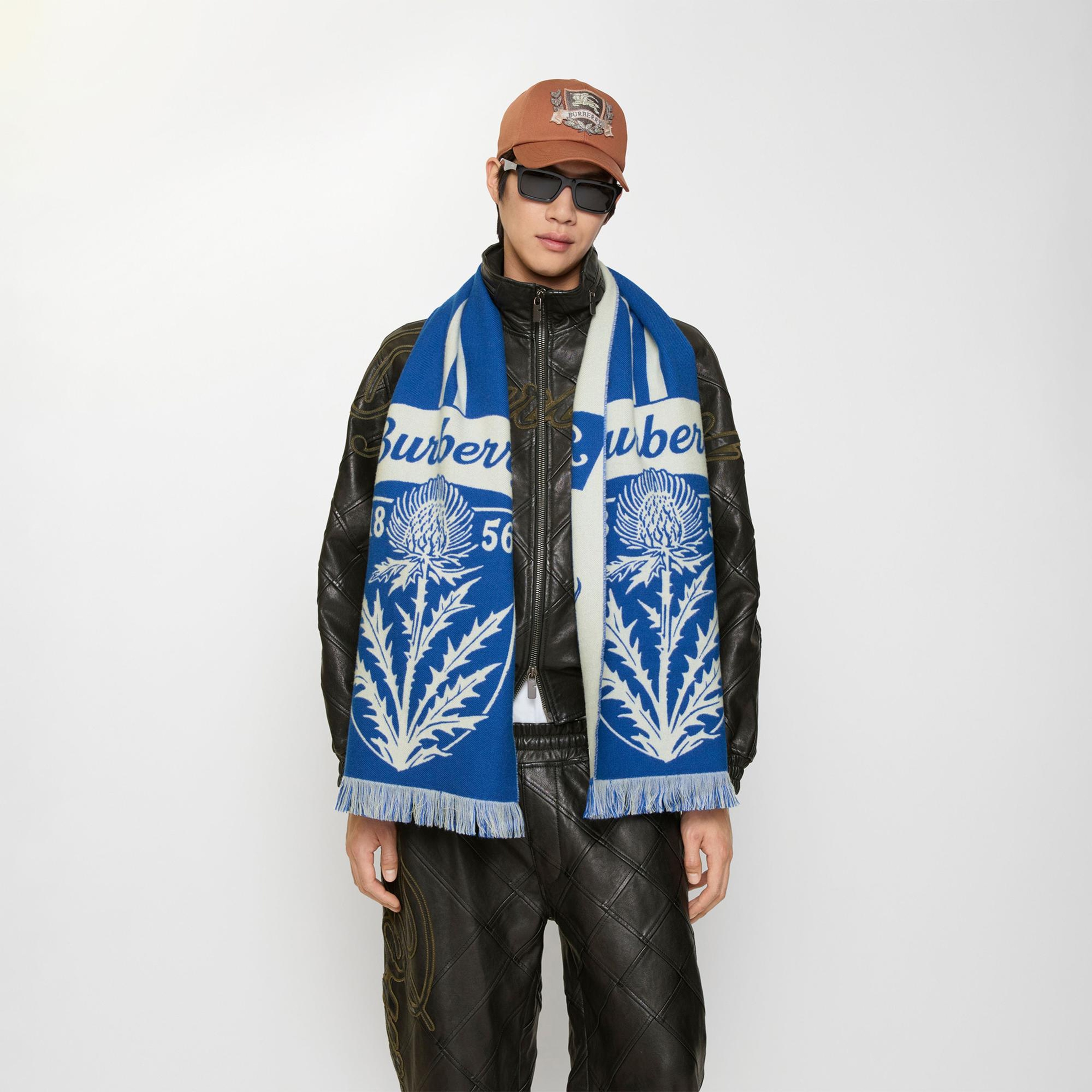 Burberry Thıstle Football Kadın Mavi Atkı