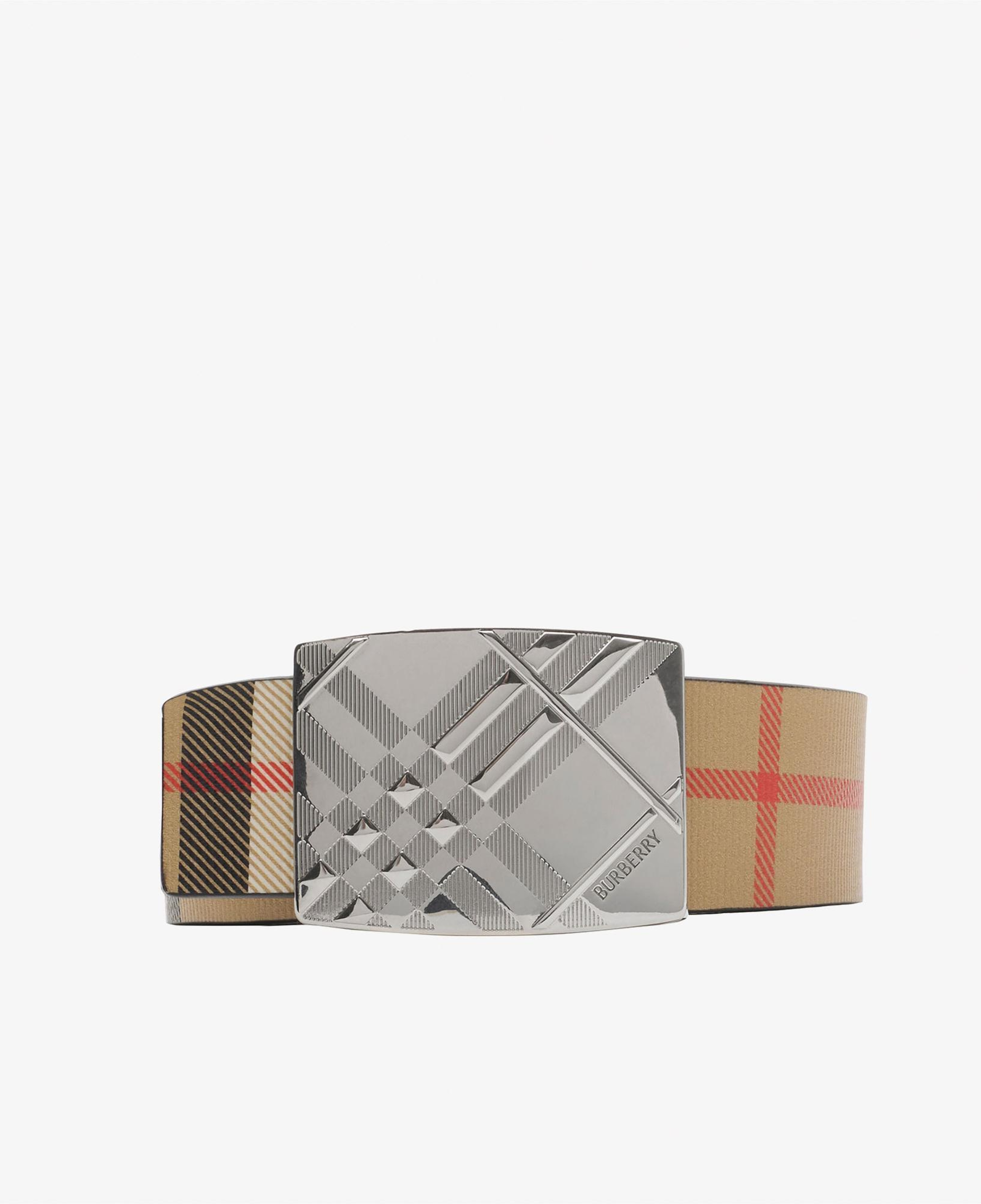 Burberry Check Engraved 35Mm Erkek Bej Kemer