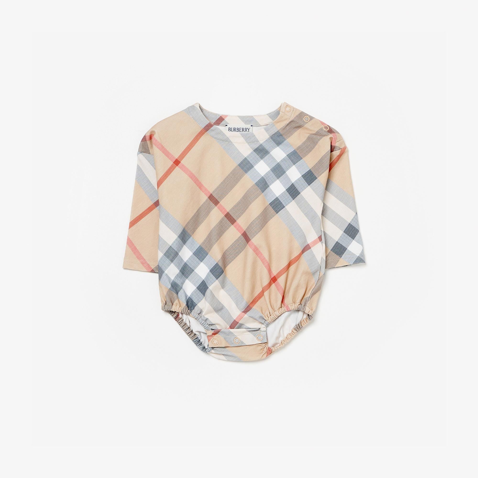 Burberry Dolby Ps Set Cotton Two-Piece Çocuk Bej Bebek Takımı