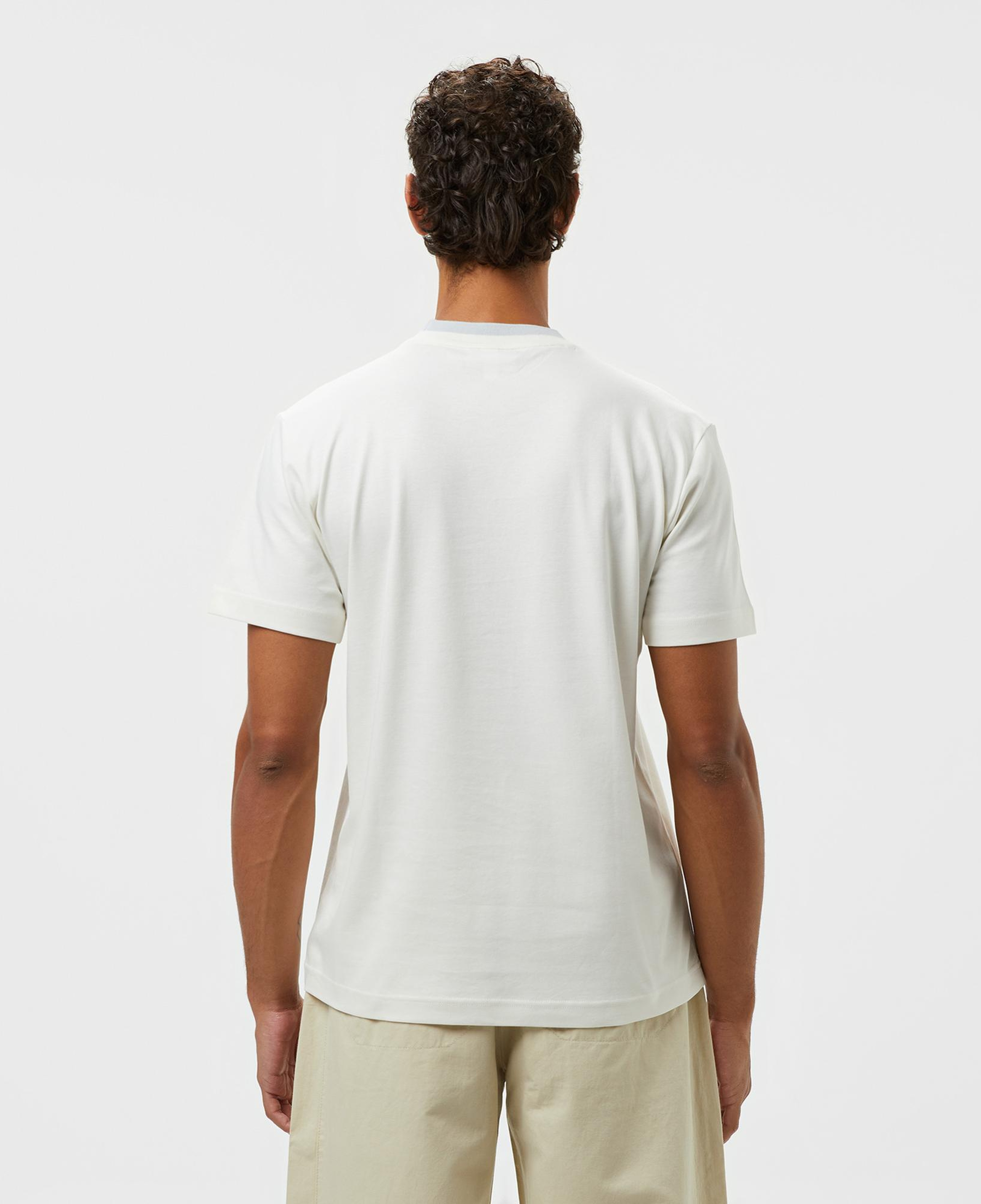 Lacoste Erkek Slim Fit Bisiklet Yaka Baskılı Beyaz T-Shirt