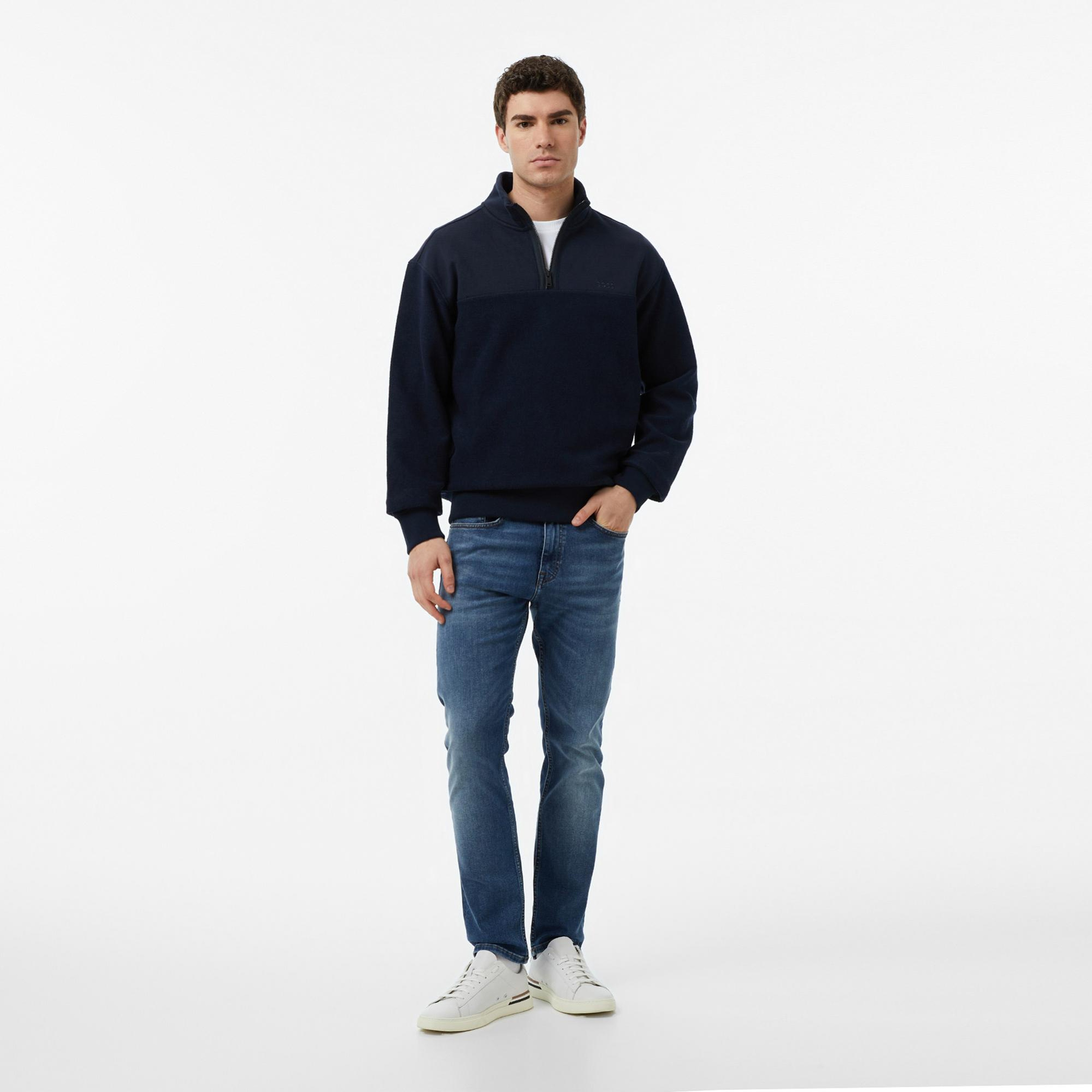 Boss Erkek Lacivert Sweatshirt