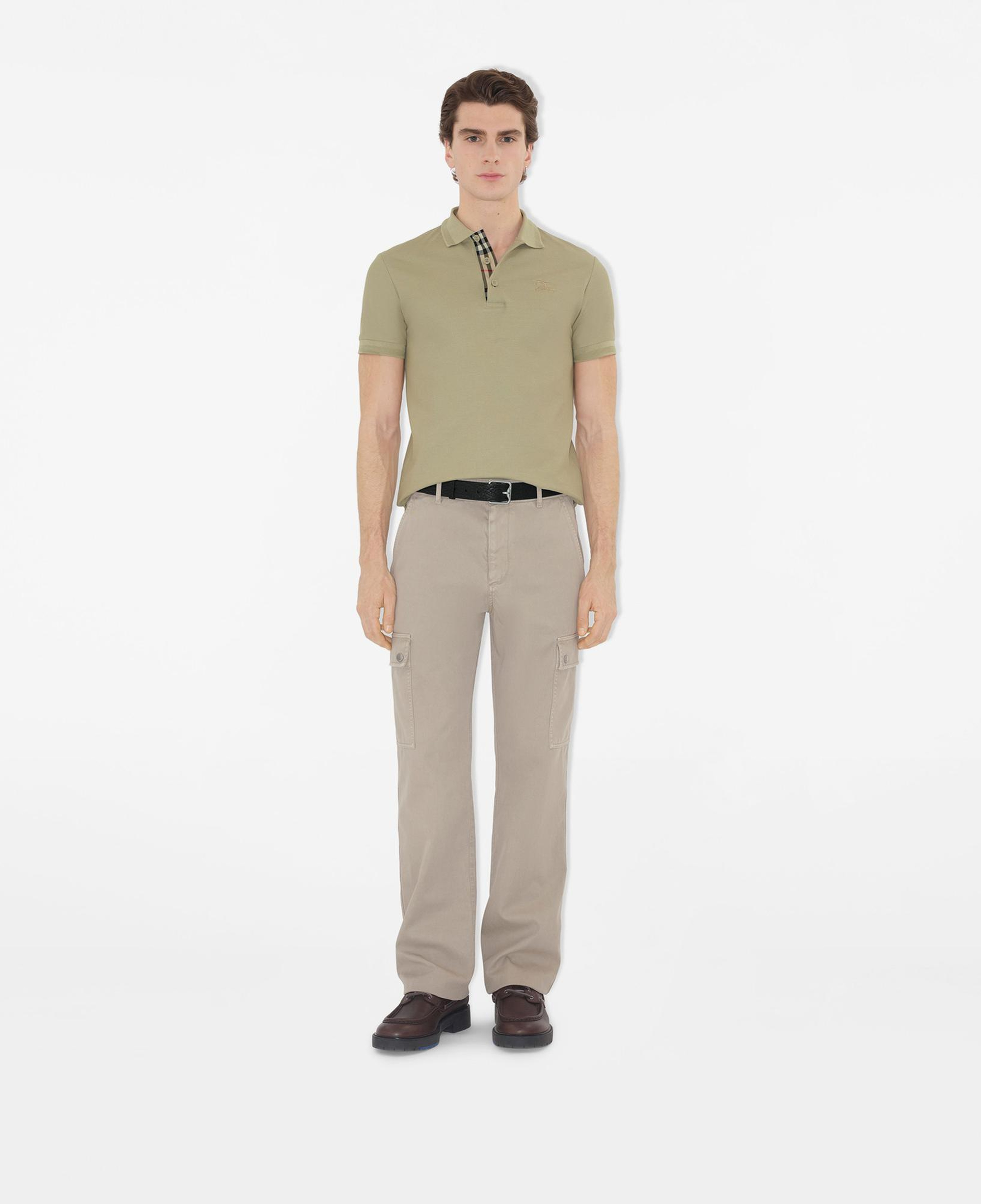 Burberry Eddie Cotton Erkek Haki Polo