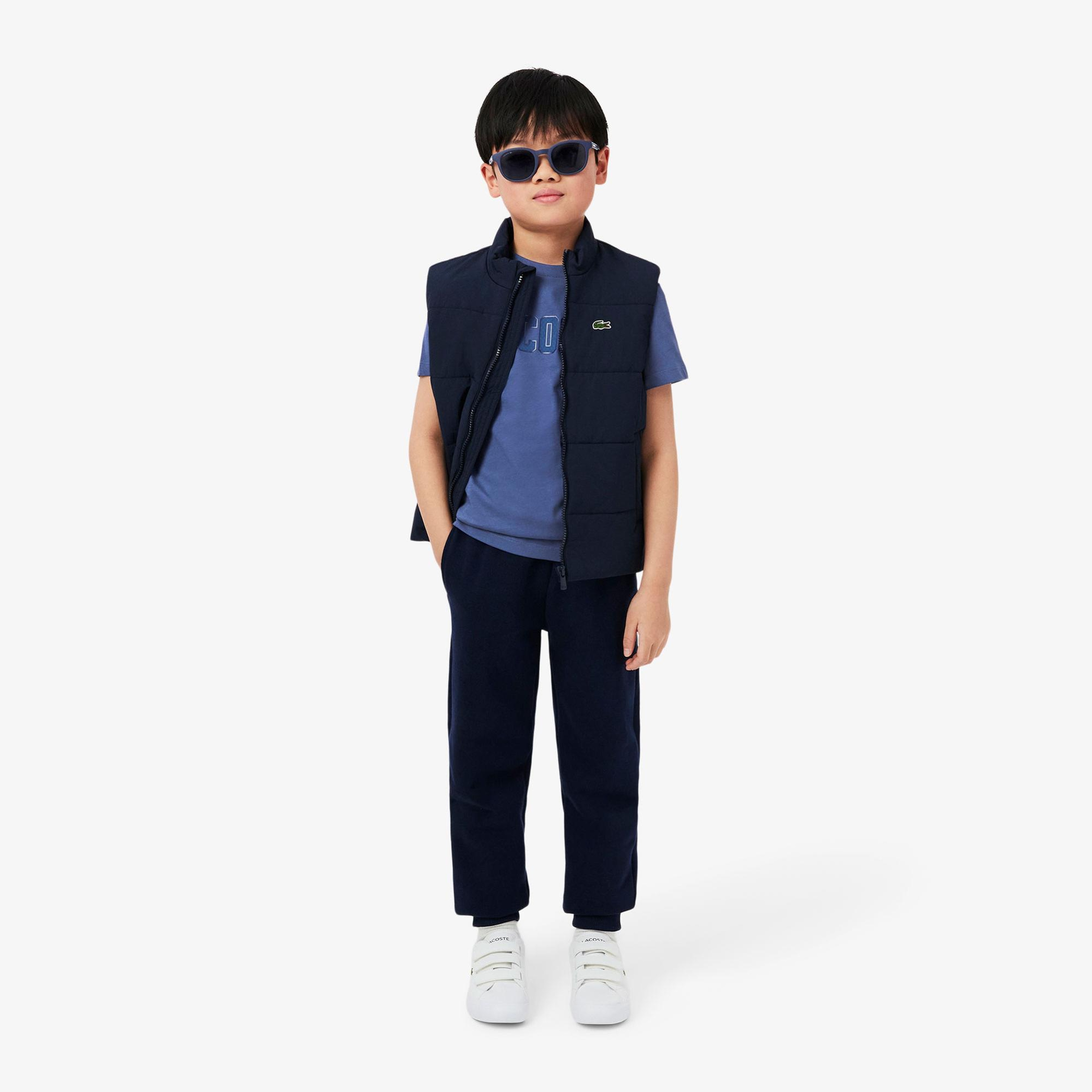 Lacoste Çocuk Bisiklet Yaka Desenli Mor T-Shirt