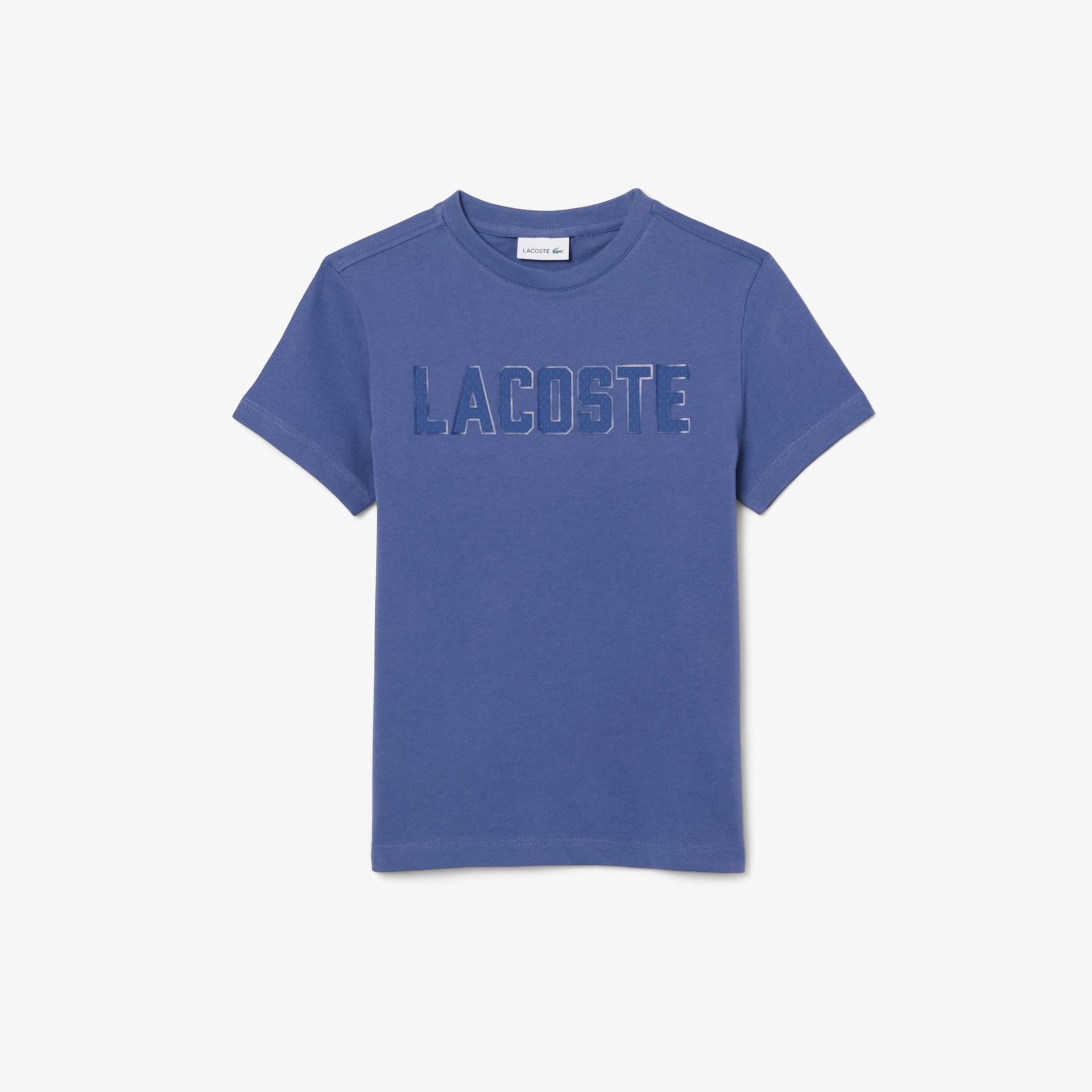 Lacoste Çocuk Bisiklet Yaka Desenli Mor T-Shirt