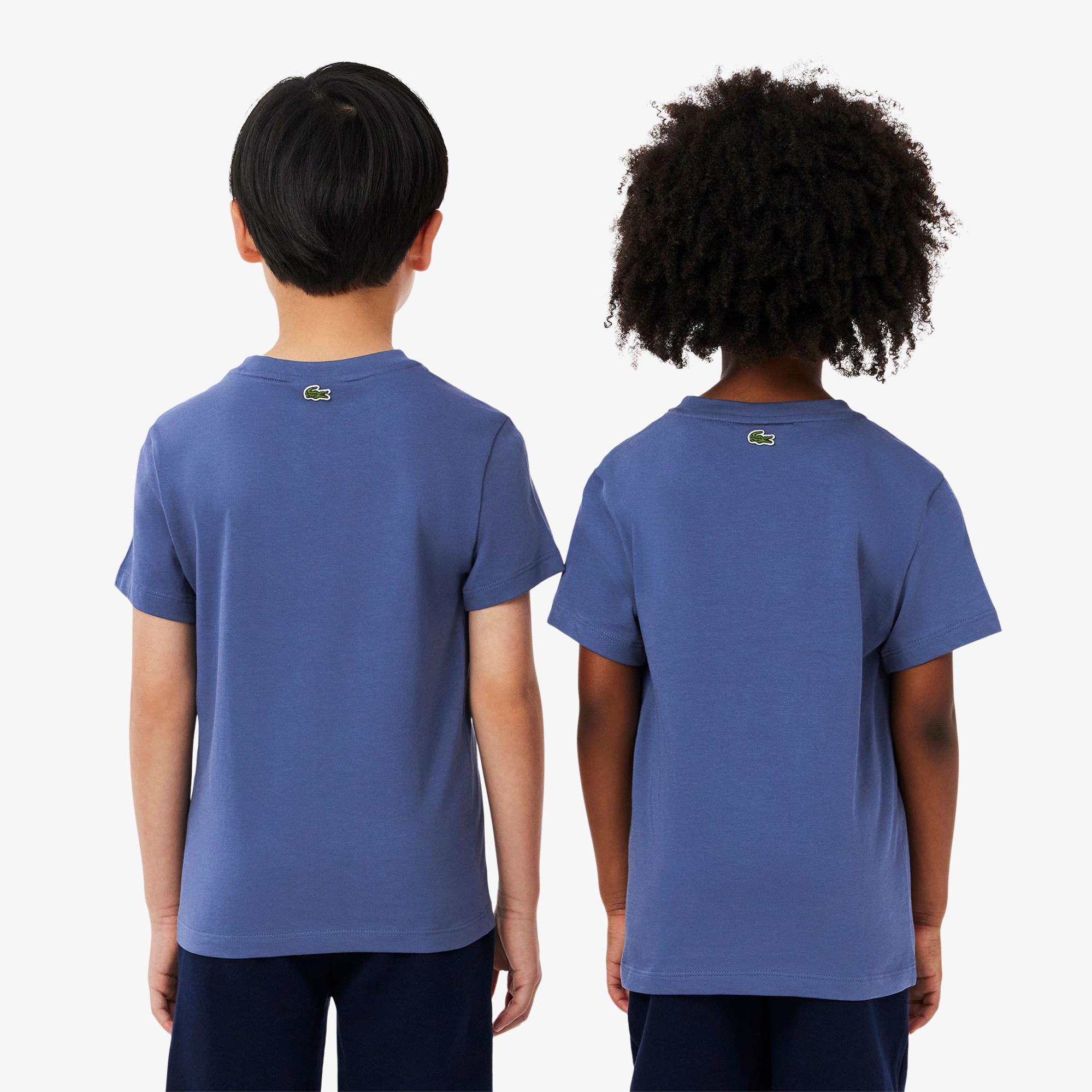 Lacoste Çocuk Bisiklet Yaka Desenli Mor T-Shirt