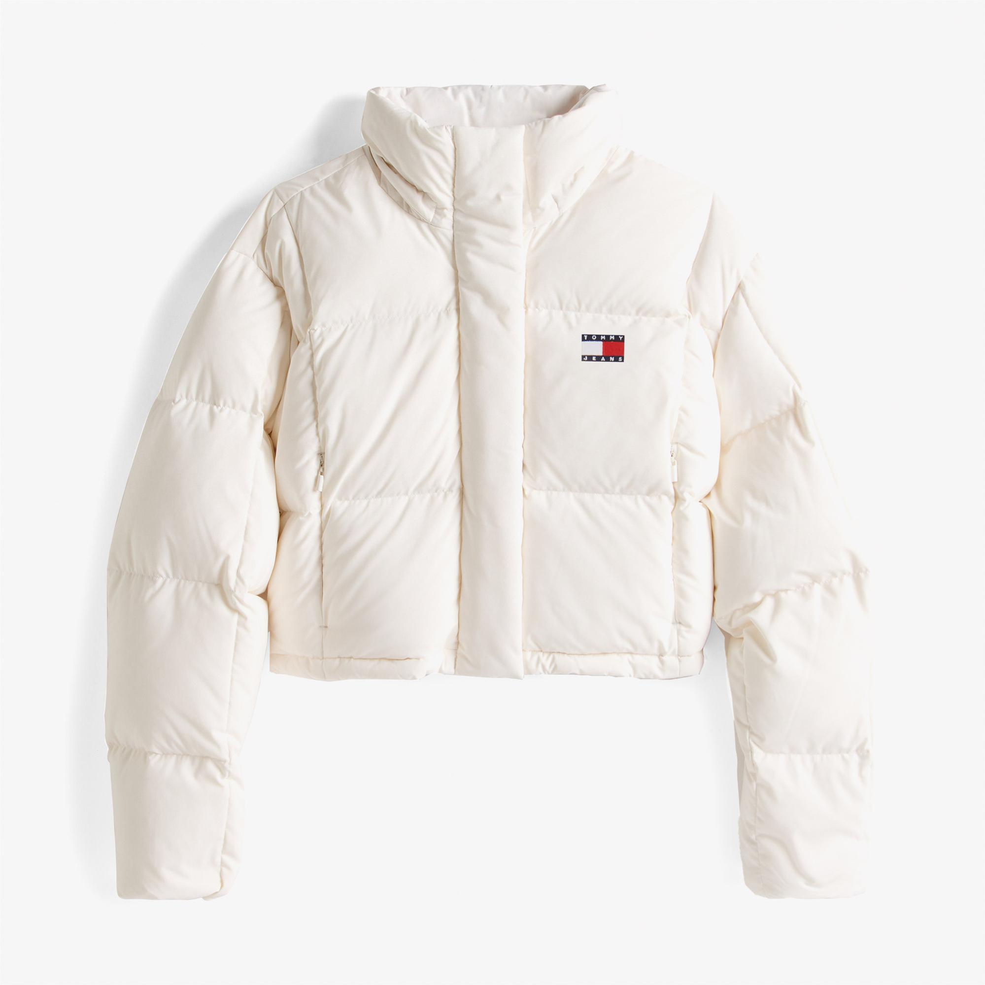Tommy Jeans Alaska Crop Kadın Puffer Beyaz Mont
