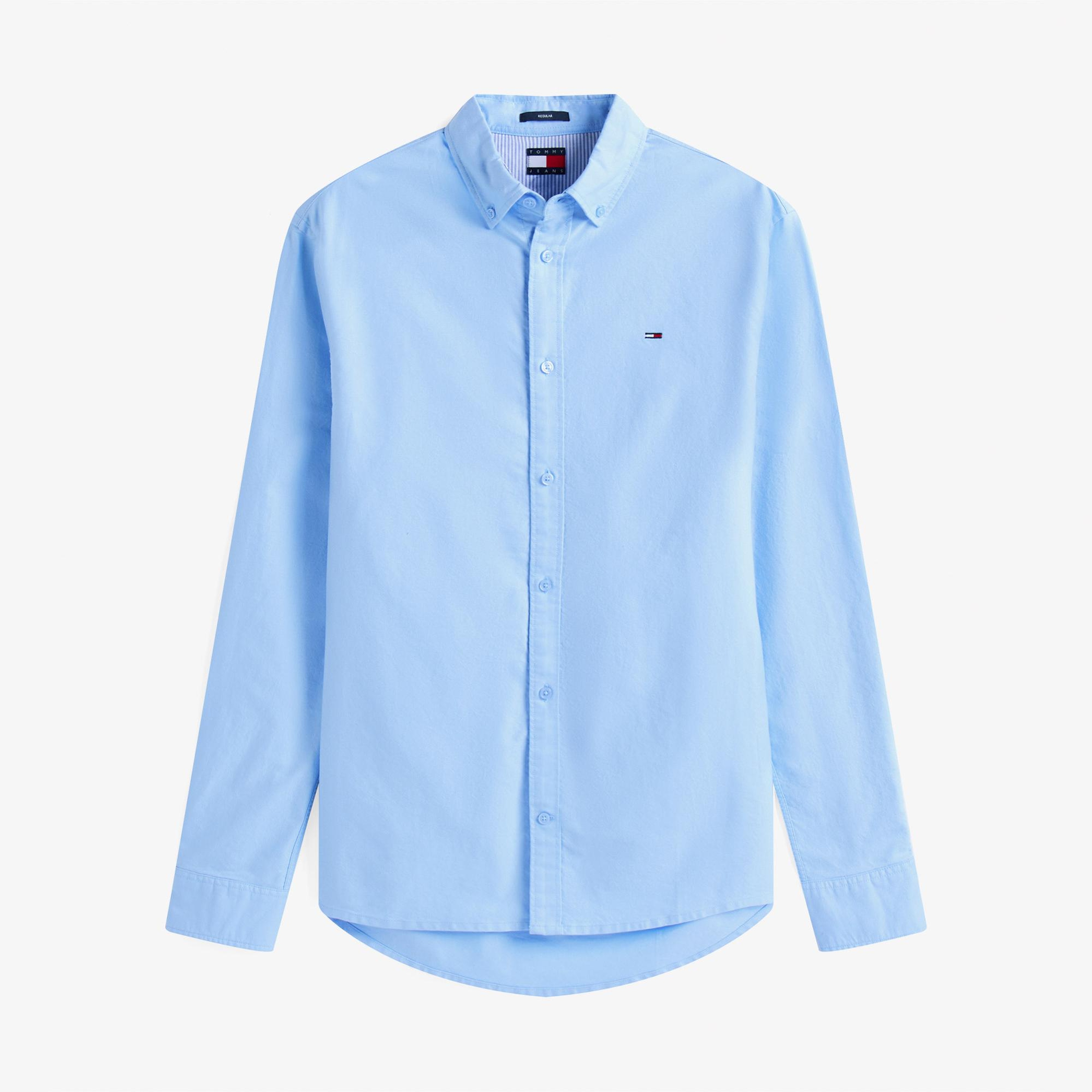 Tommy Jeans Regular Oxford Erkek Mavi Gömlek