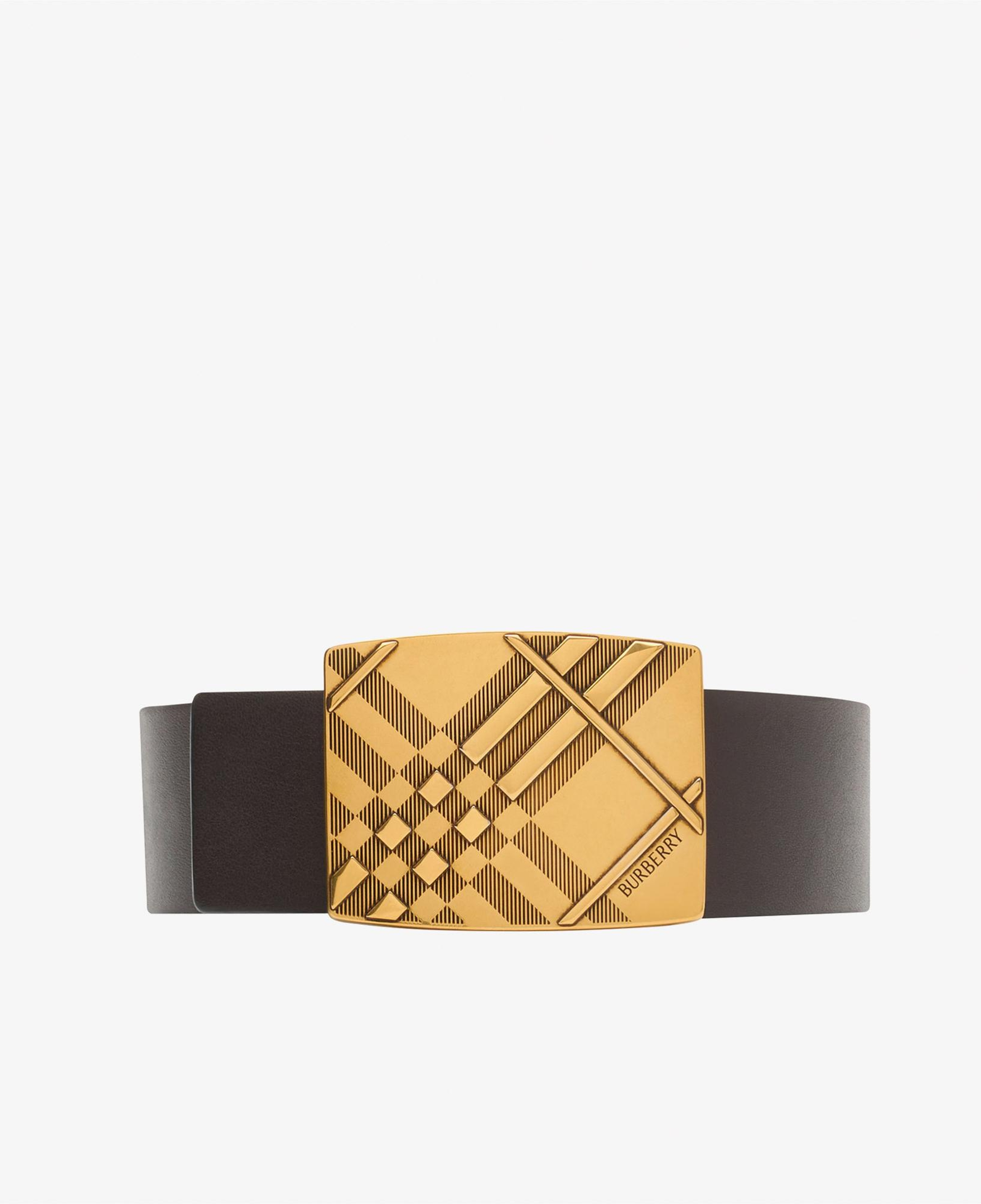 Burberry Check Engraved 35Mm Erkek Kahverengi Kemer