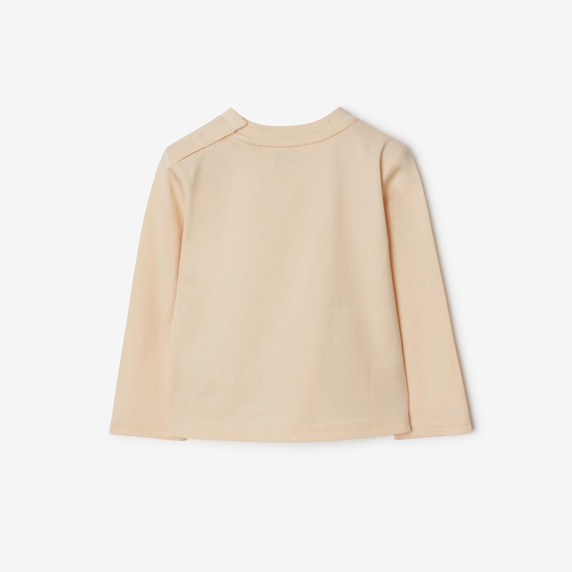 Burberry Kooper Label Cotton Top Çocuk Krem T-Shirt