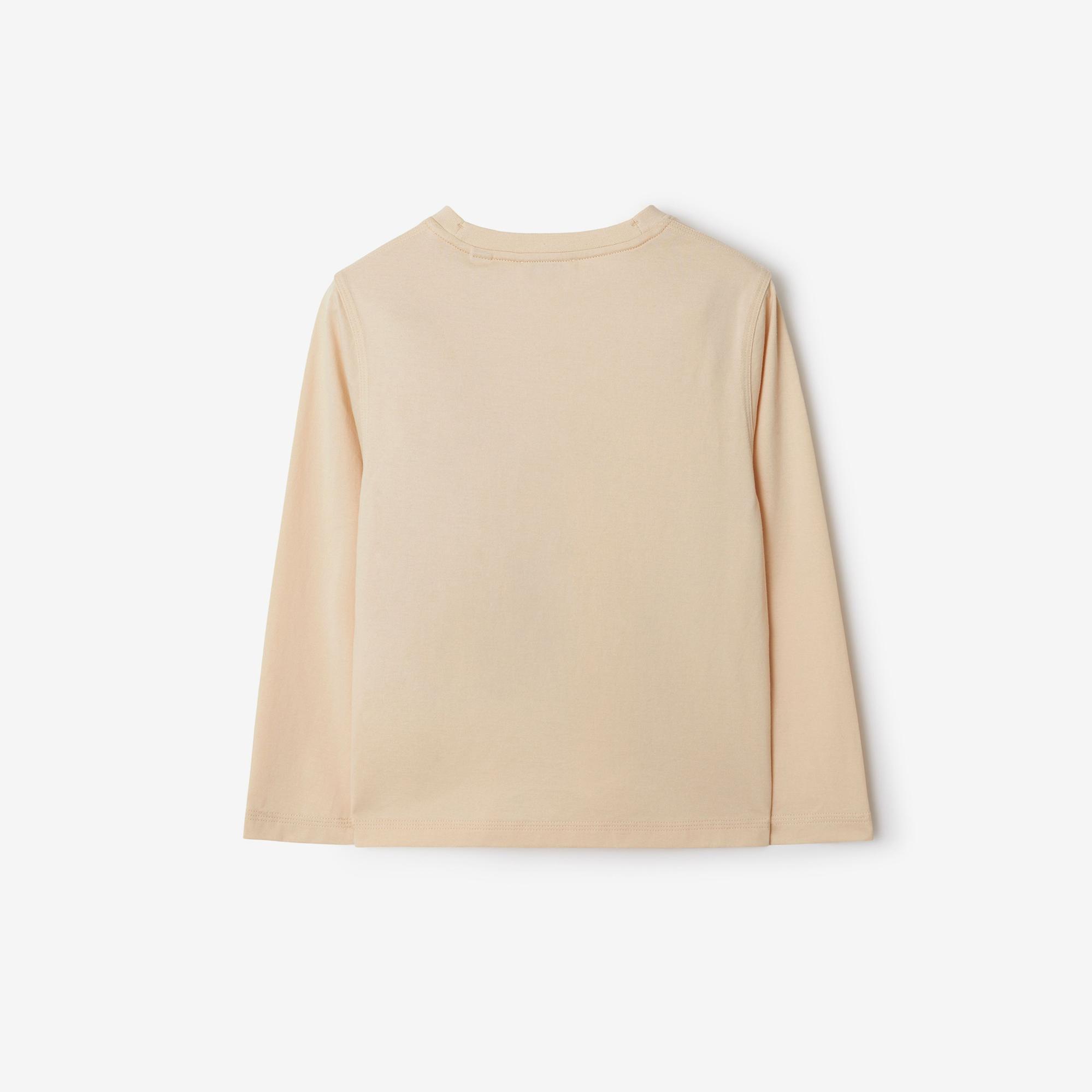 Burberry Kooper Label Cotton Top Çocuk Krem T-Shirt