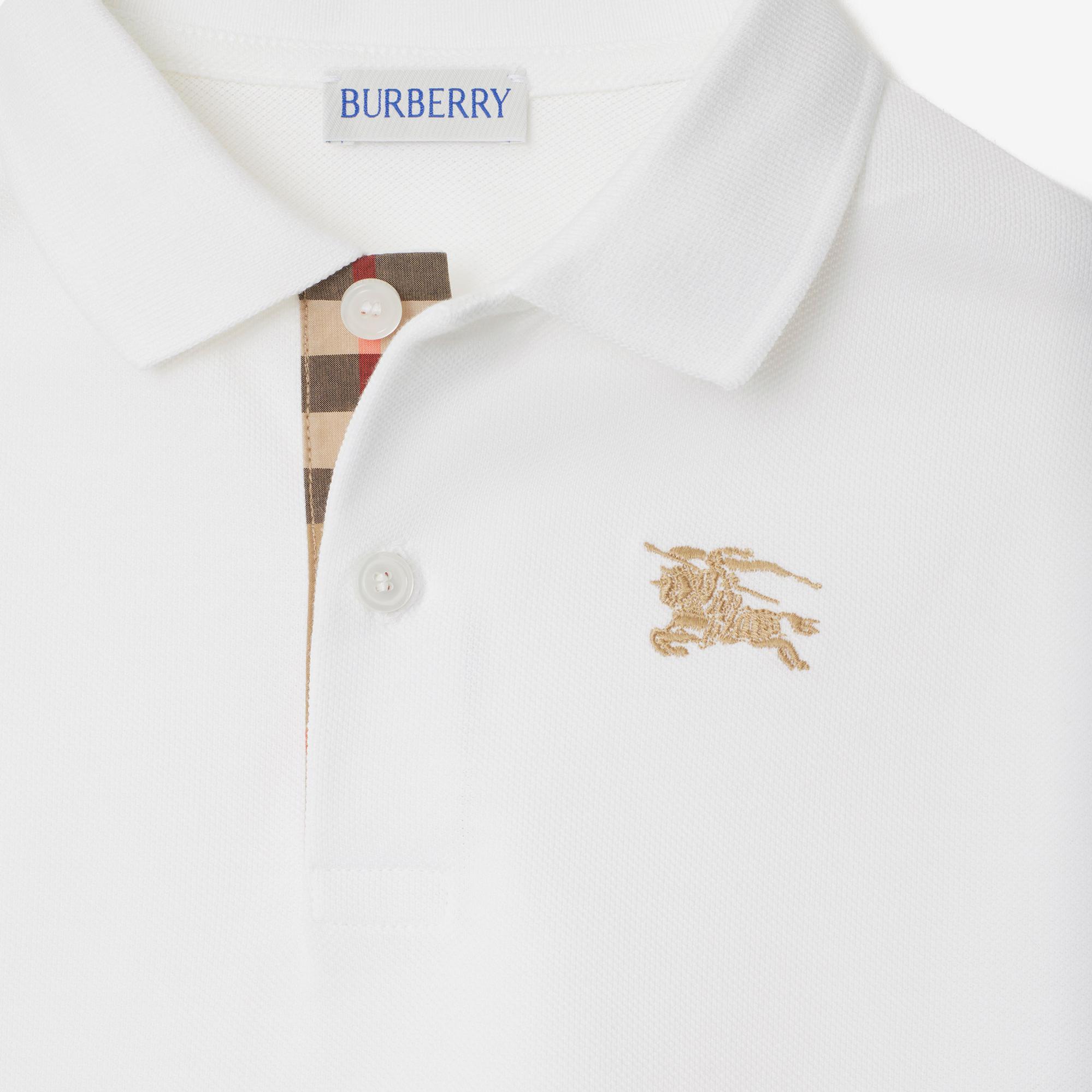 Burberry Johane Cotton Çocuk Beyaz Polo
