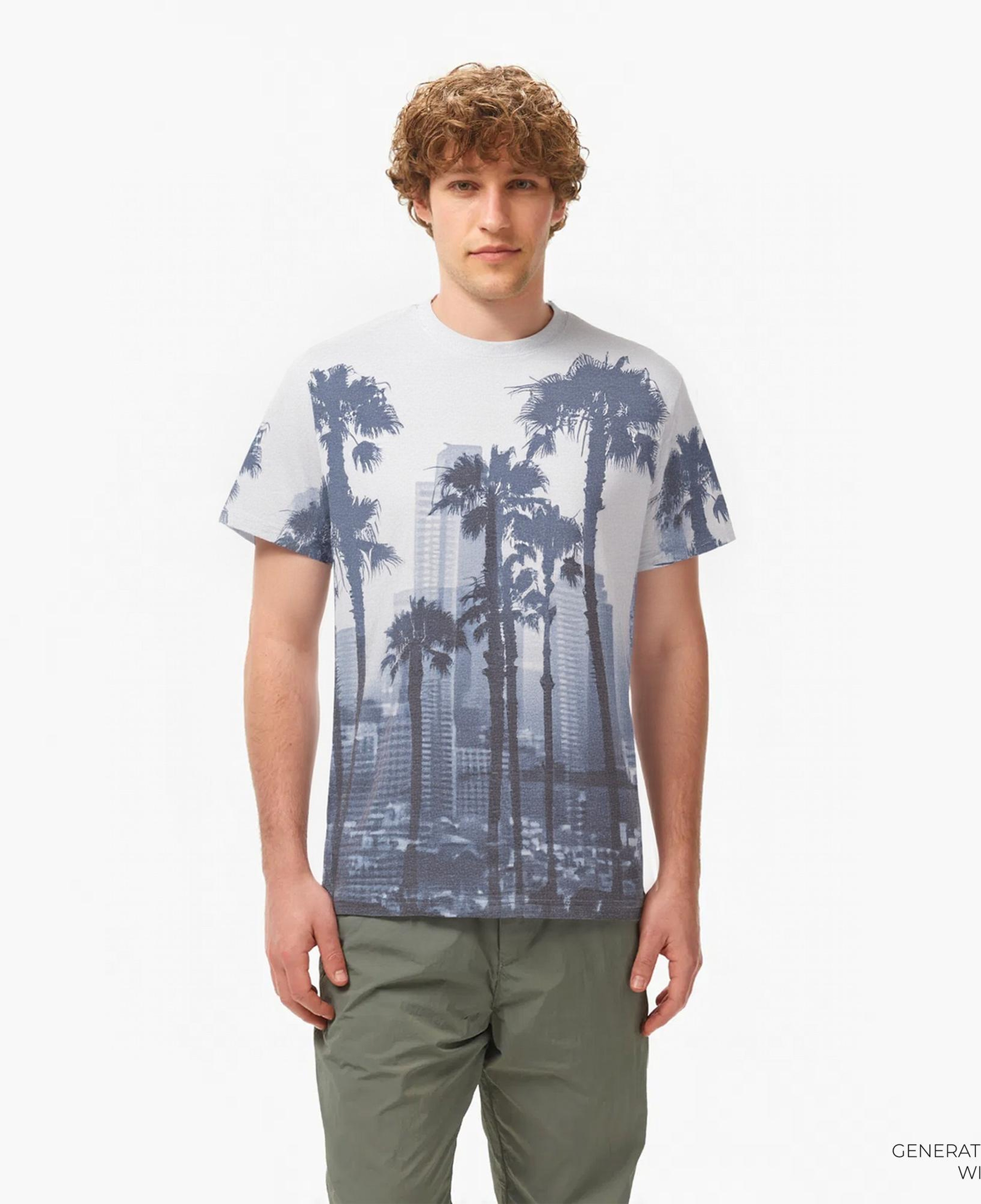 Guess Cn Palm Single 190 Erkek Gri T-Shirt