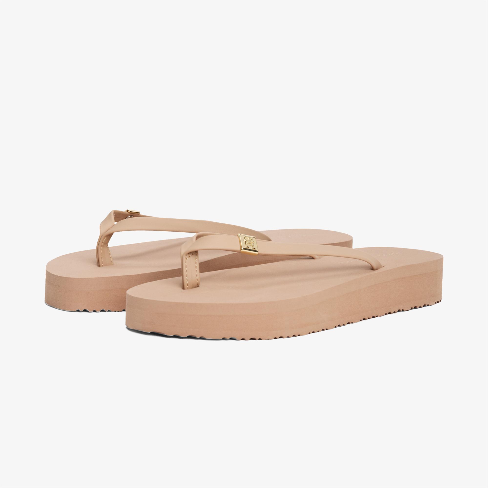 Tommy Hilfiger Elevated Chic Beach Kadın Bej Terlik