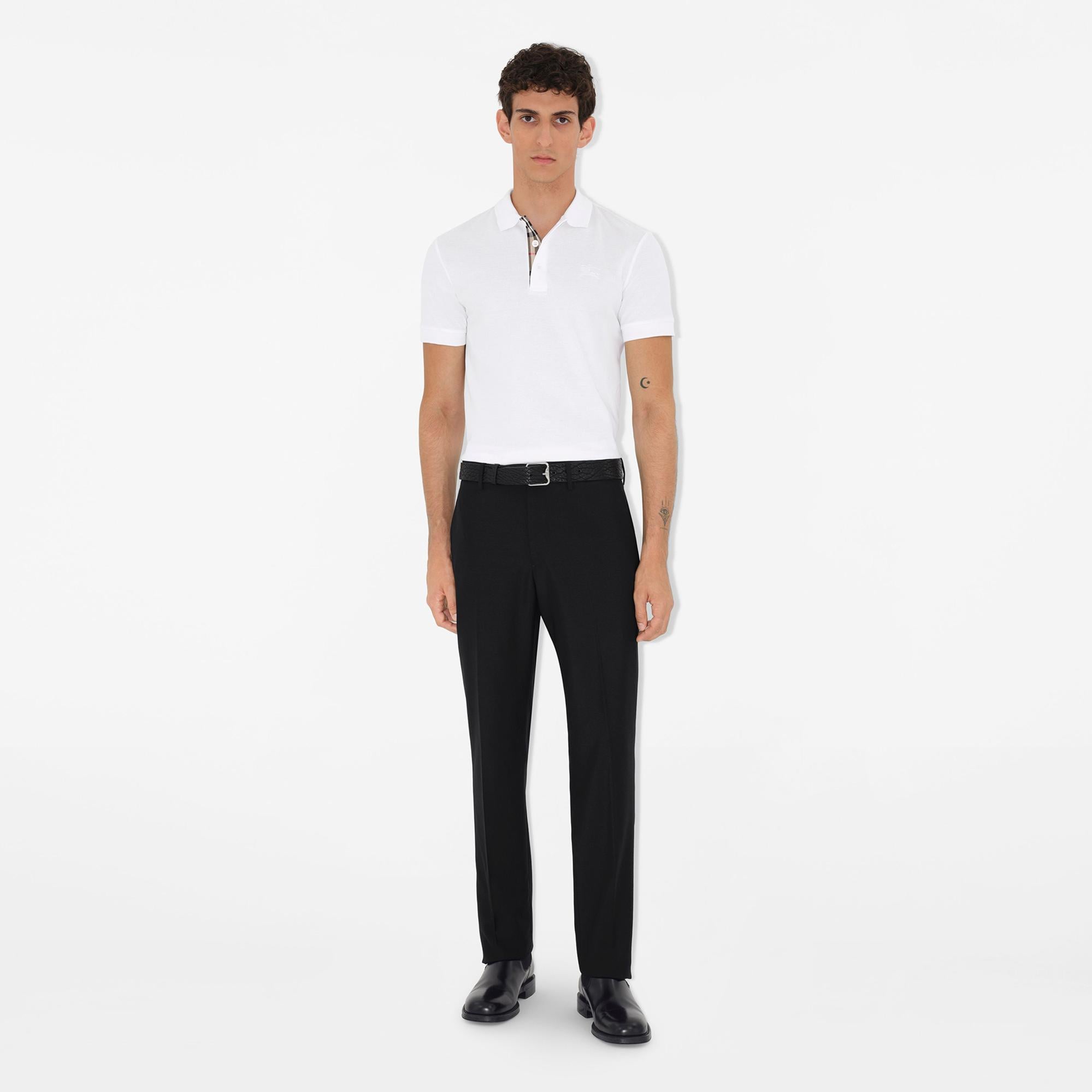 Burberry Eddie Cotton Erkek Beyaz Polo