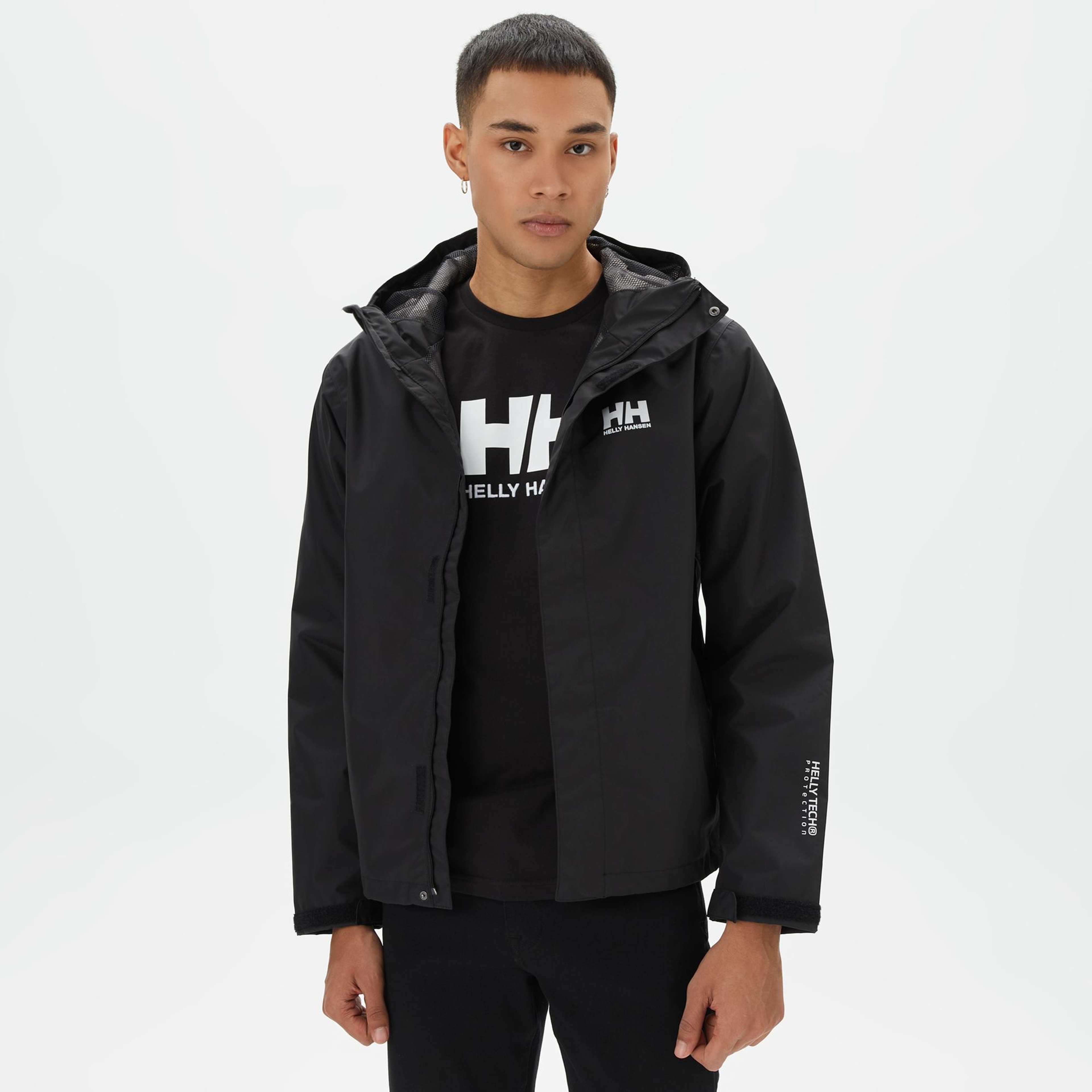 Helly Hansen Seven J Erkek Siyah Yağmurluk