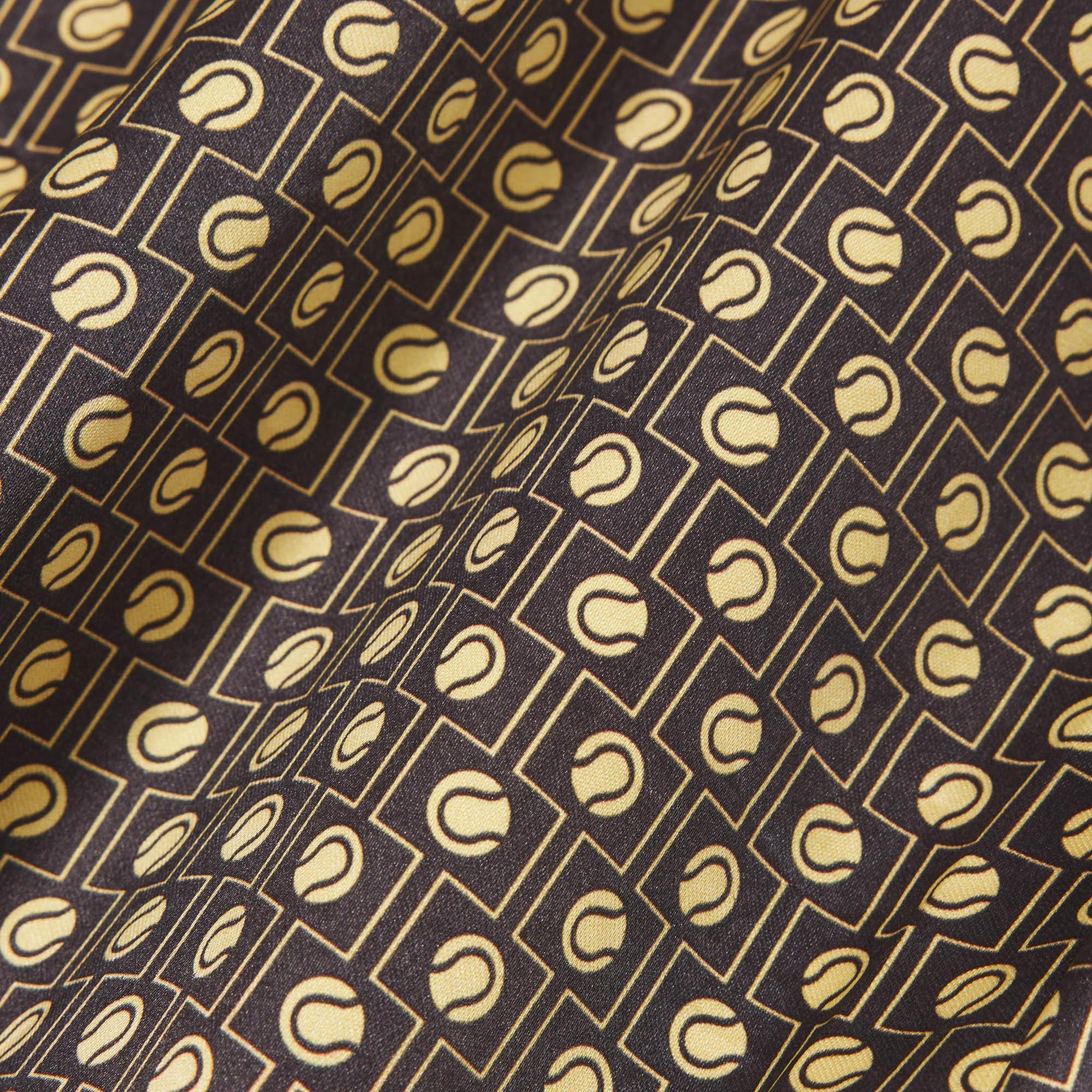 Lacoste Kadın Oversize Fit Desenli Kahverengi Gömlek