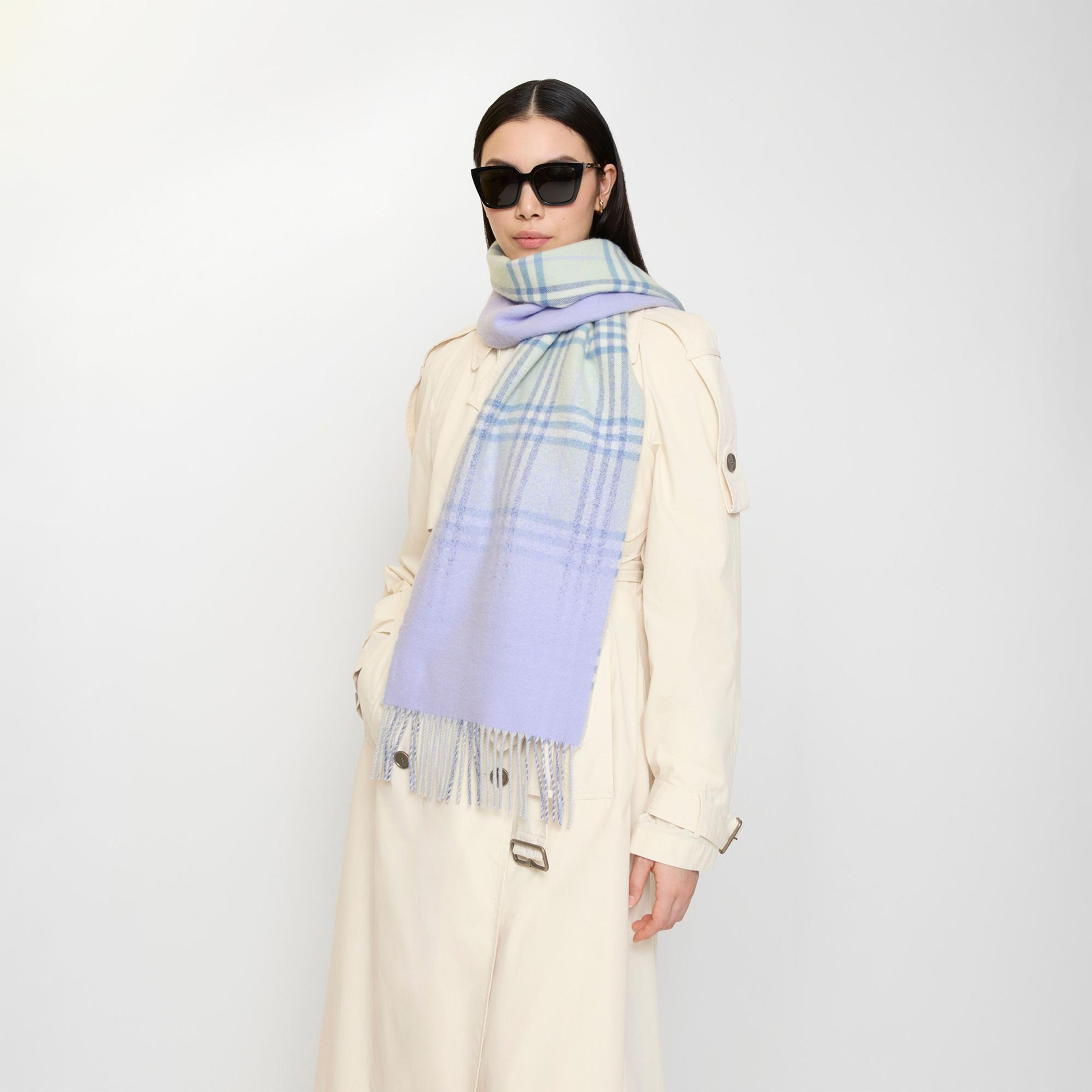 Burberry Gradıent Check Kadın Yeşil Atkı