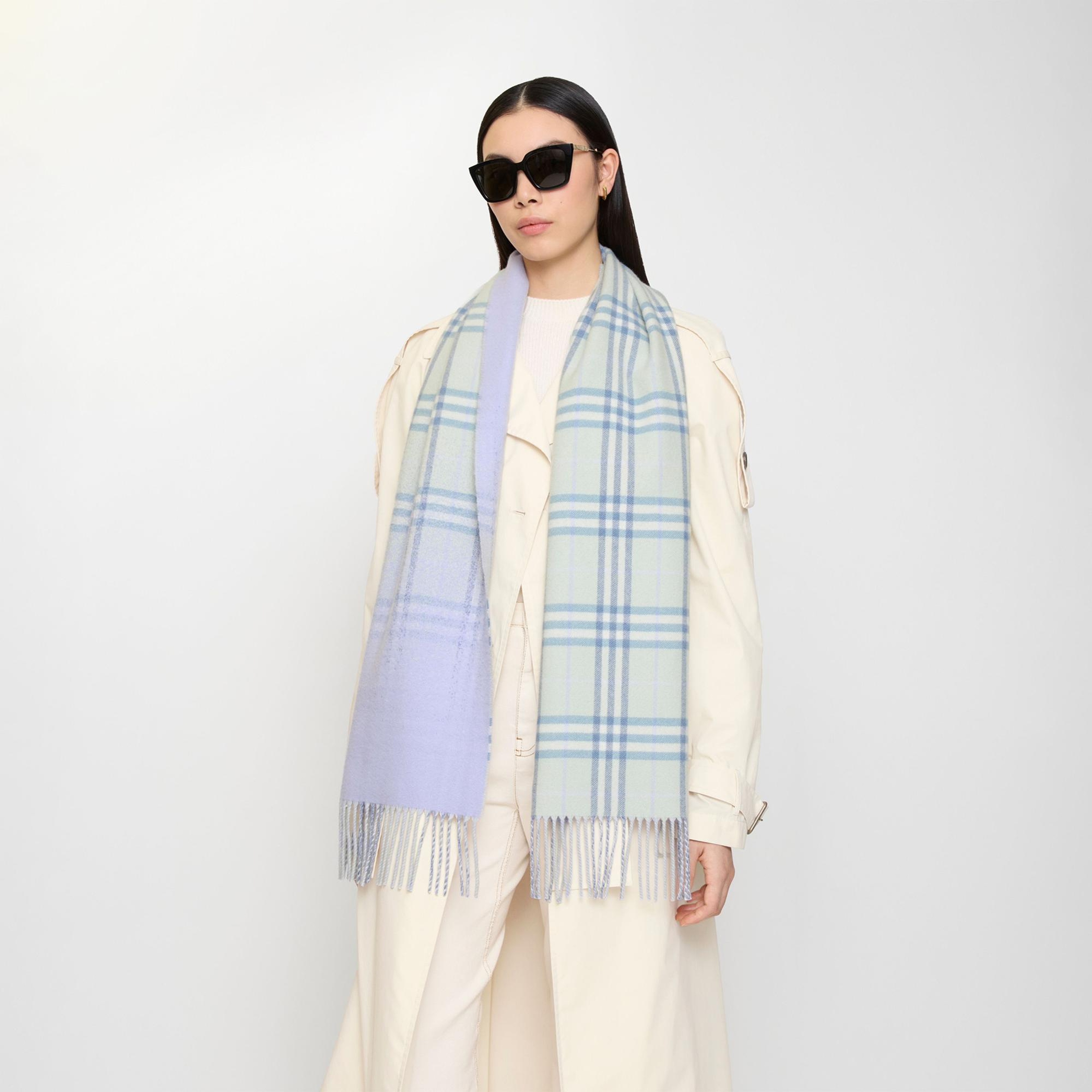 Burberry Gradıent Check Kadın Yeşil Atkı