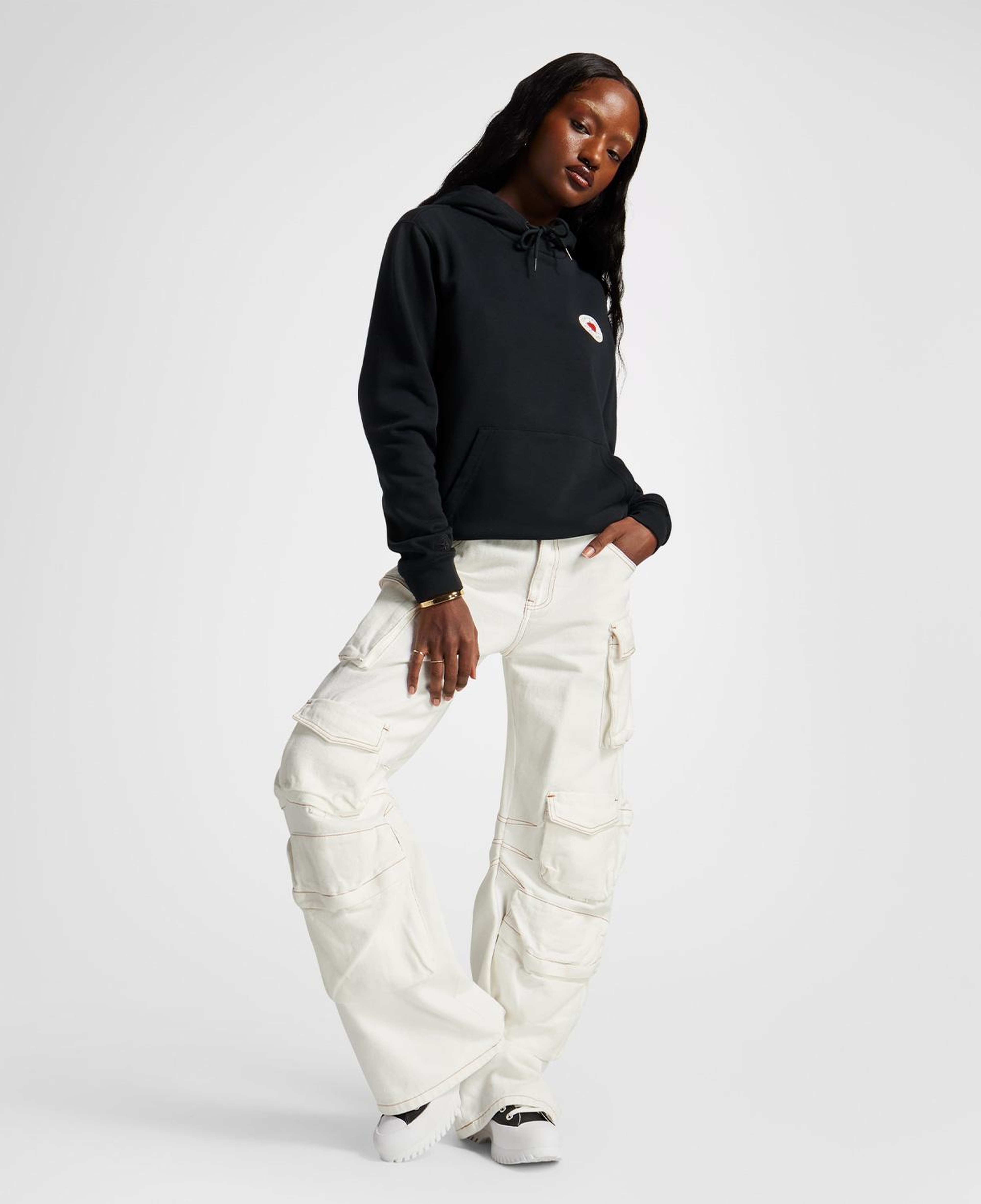 Converse Y2K Heart Pullover Kadın Siyah Hoodie