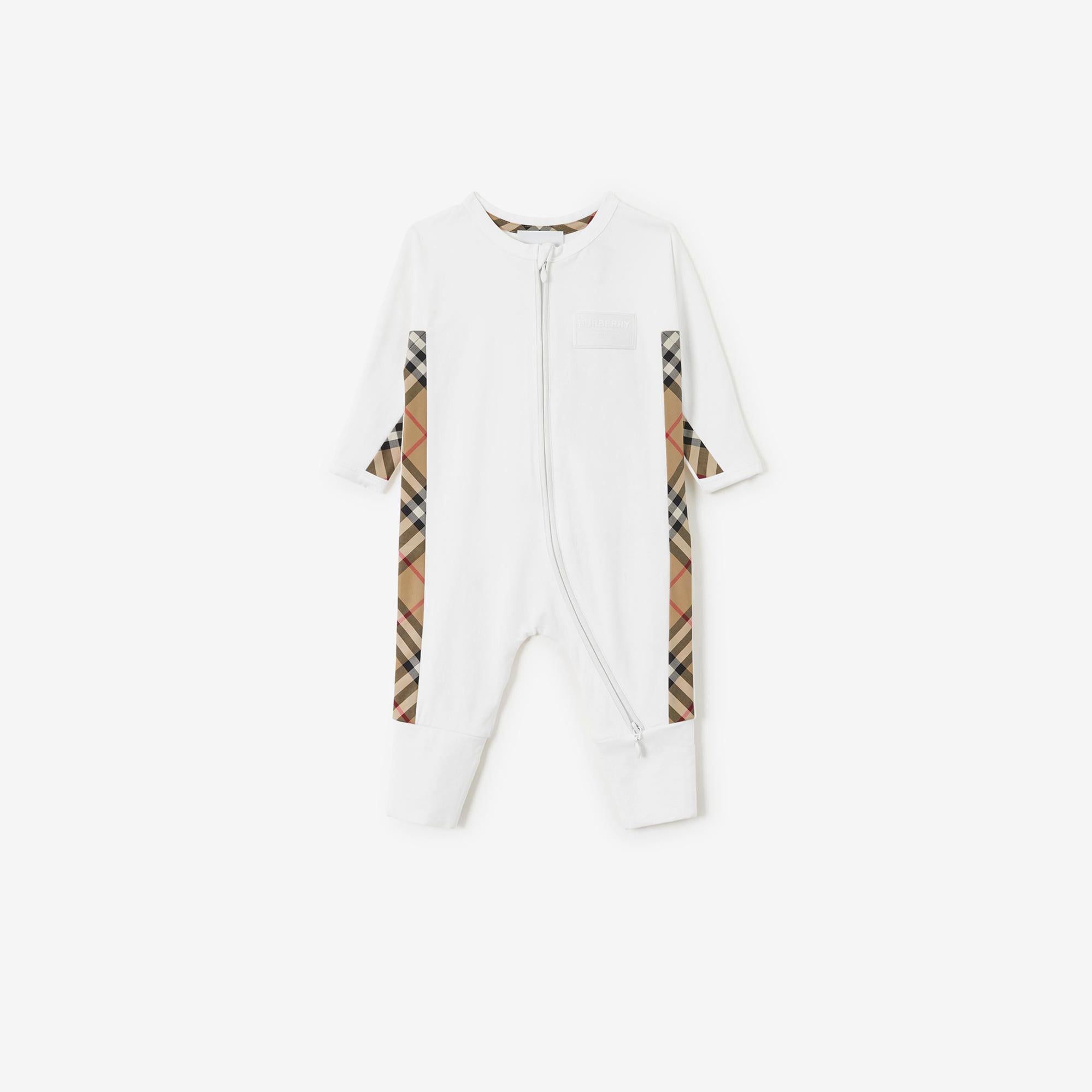Burberry Pamuk Karışımlı 3 Parça Bebek Çocuk Beyaz Hediye Seti