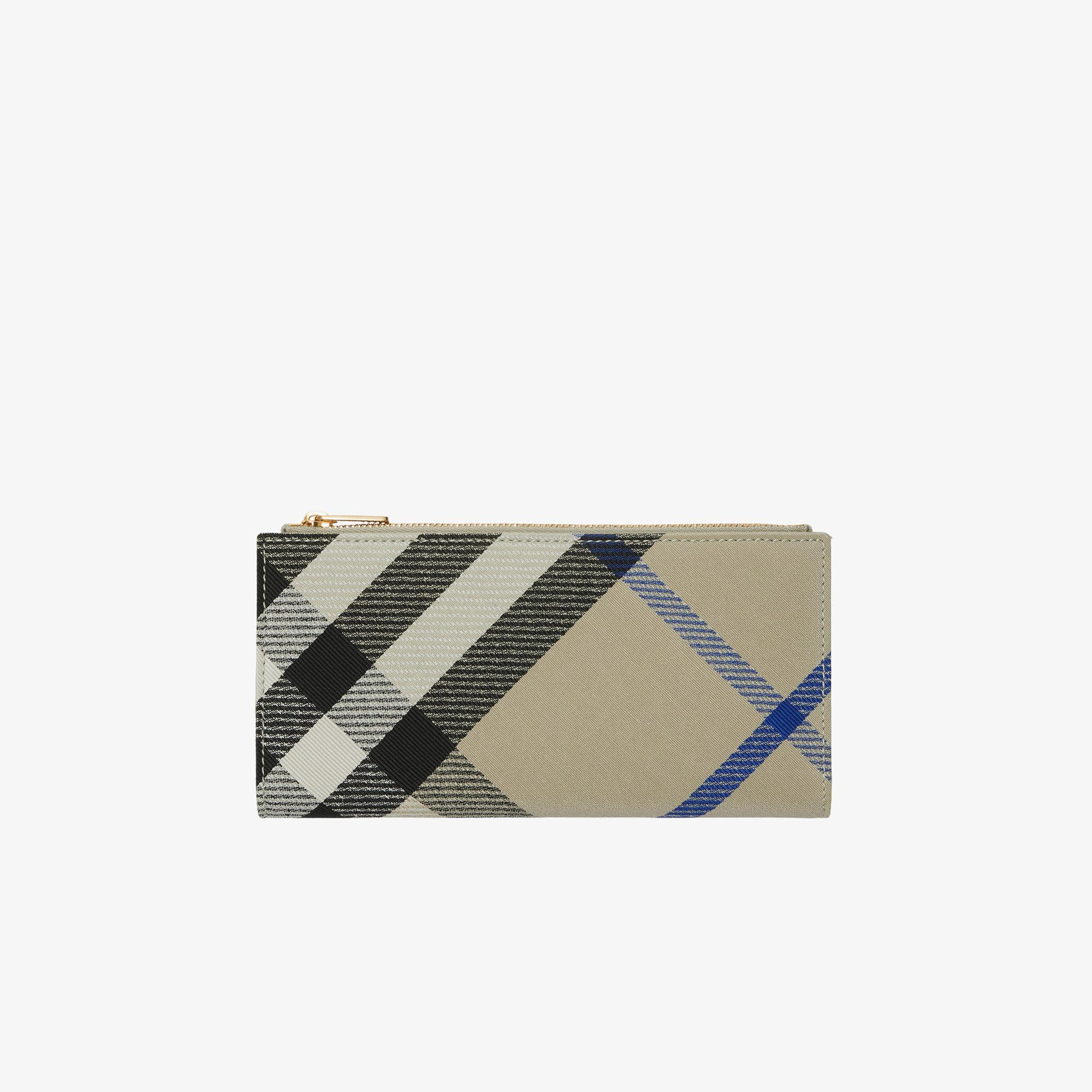 Burberry Large Check Bifold Kadın Krem Rengi Cüzdan