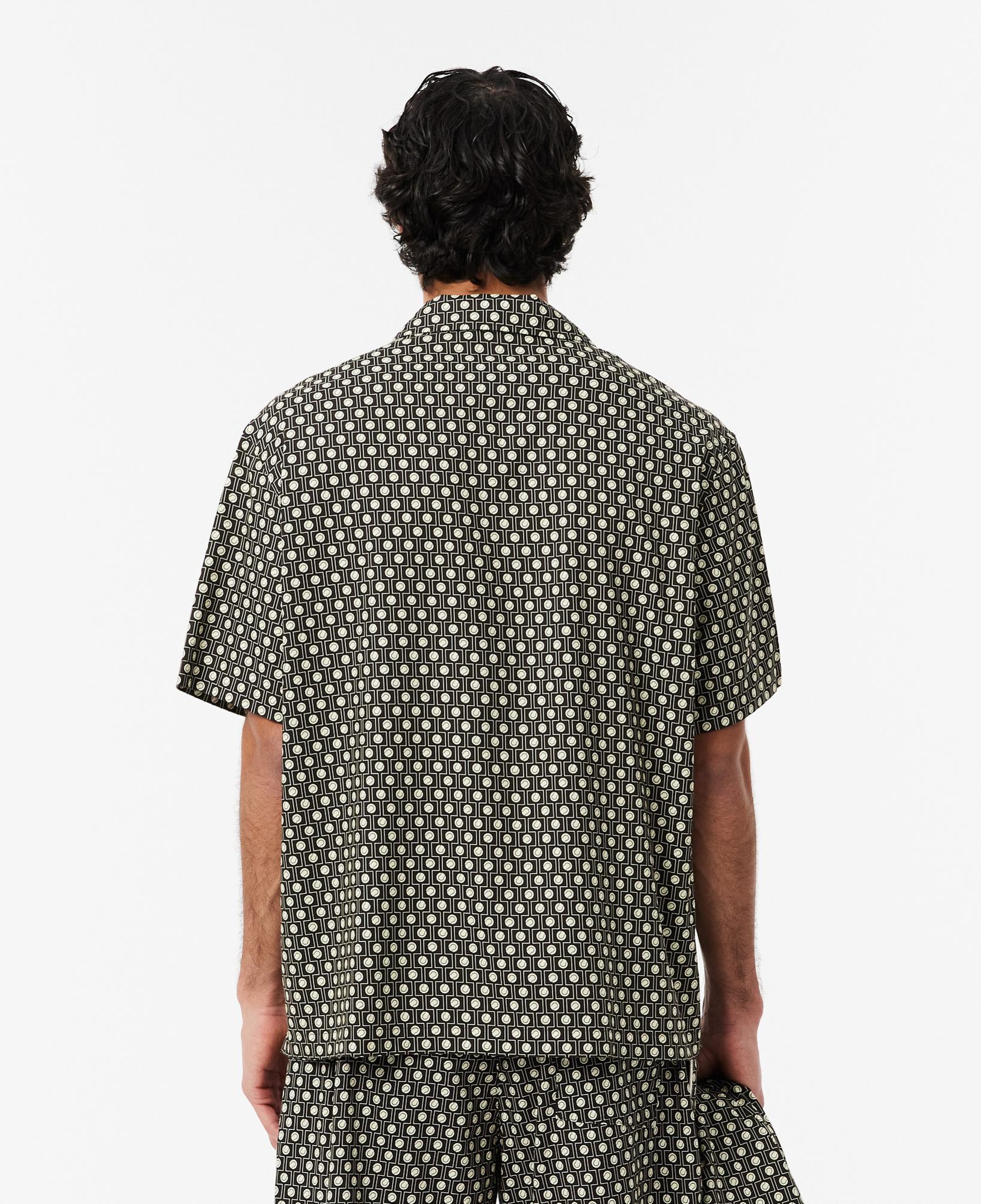 Lacoste Erkek Relaxed Fit Kısa Kollu Desenli Kahverengi Gömlek