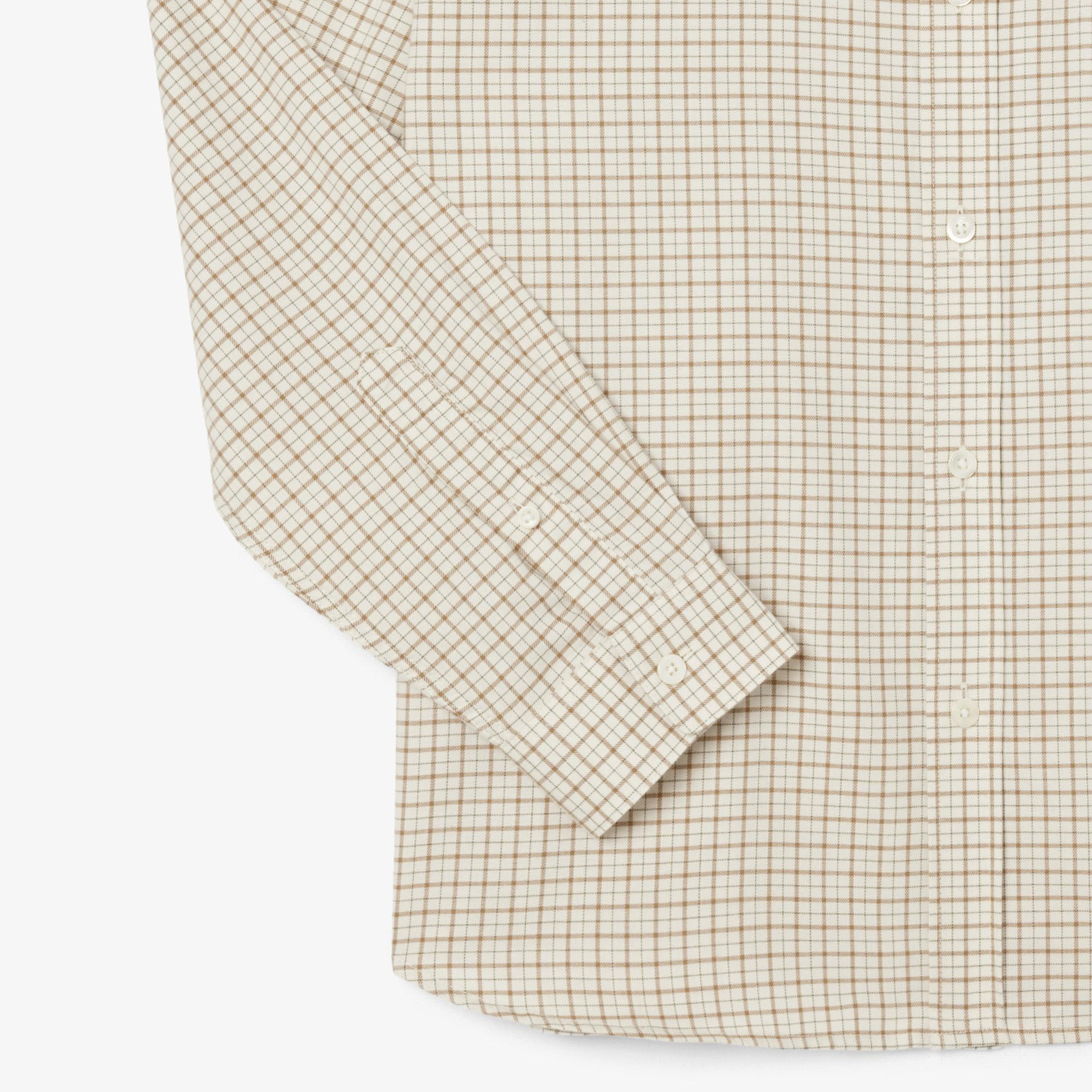 Lacoste Erkek Regular Fit Kareli Kahverengi Gömlek