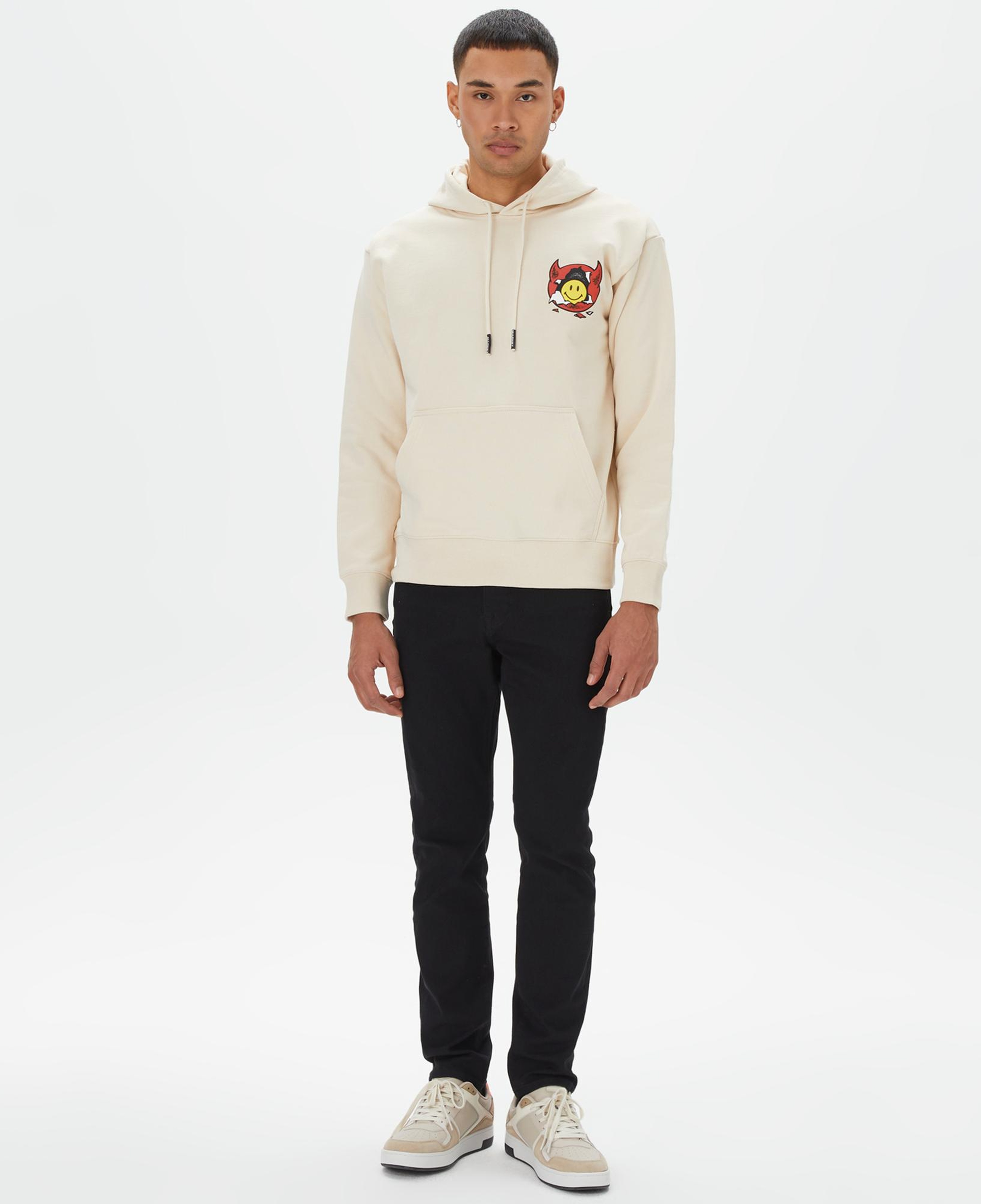 Market Smiley Inner Peace Pullover Erkek Krem Hoodie