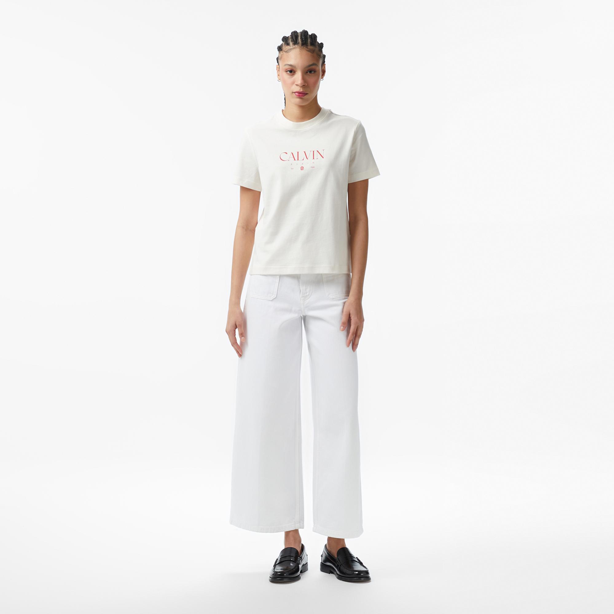 Calvin Klein Concept Graphic Kadın Beyaz T-Shirt