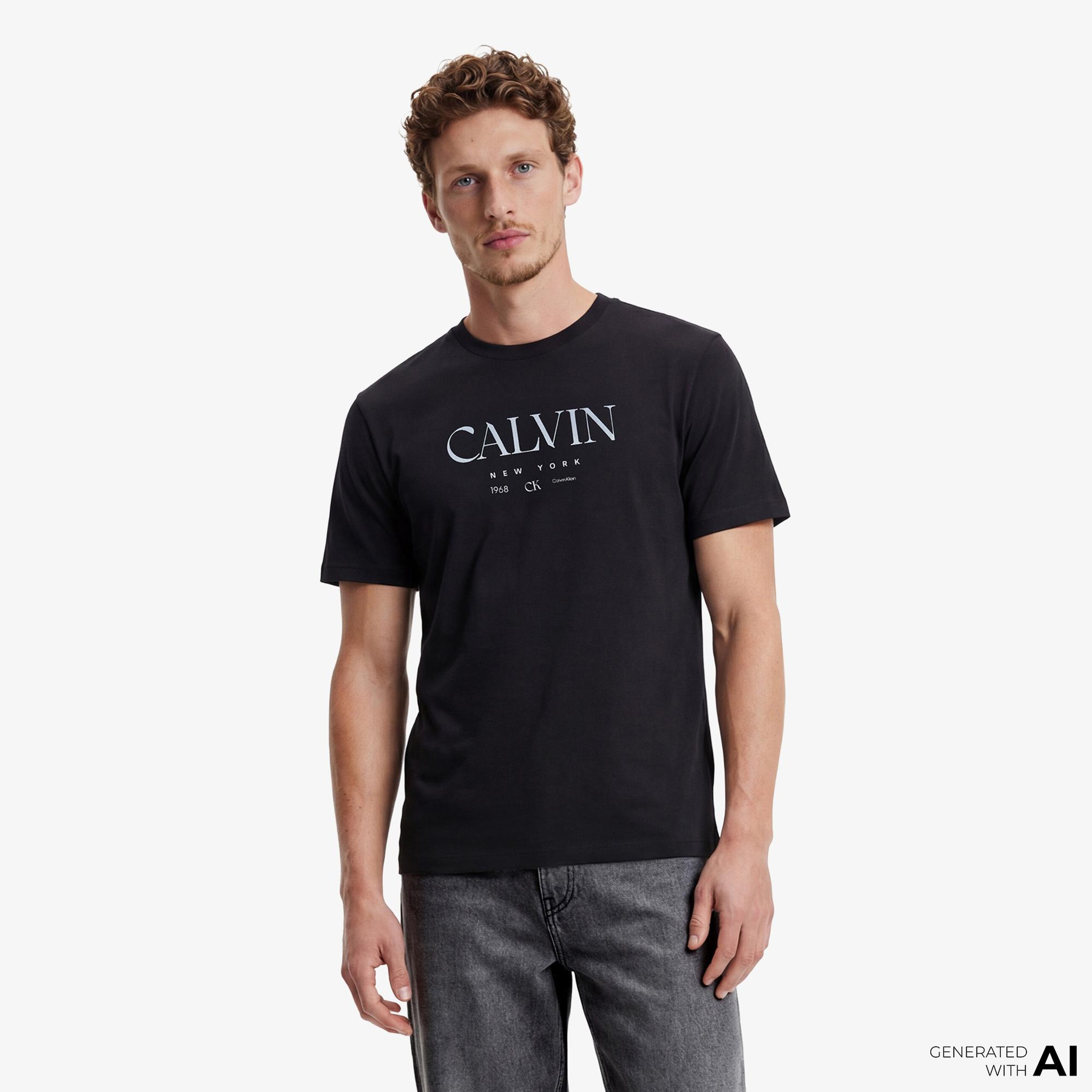 Calvin Klein 20S Graphic Erkek Gri T-Shirt