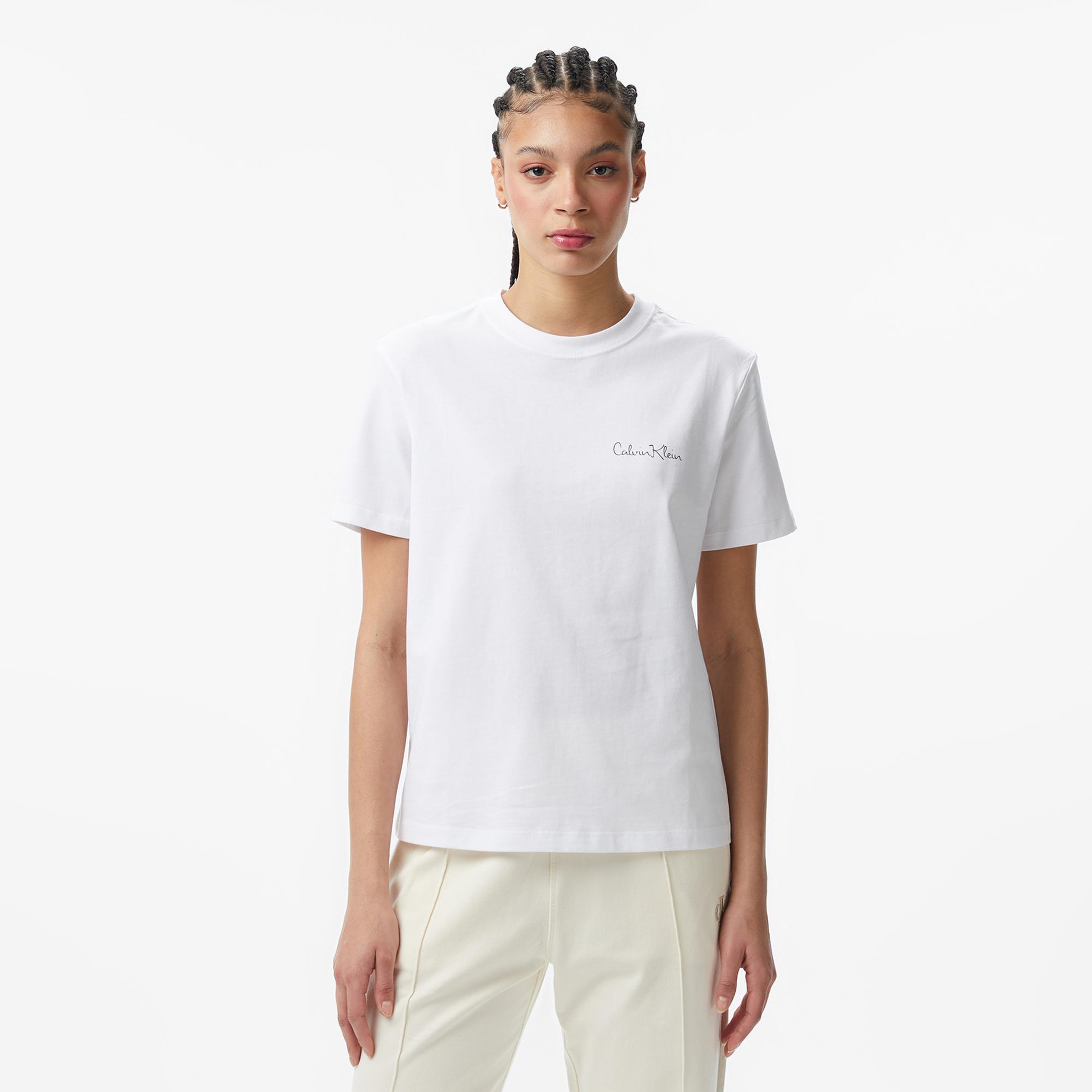 Calvin Klein Classic Graphic Kadın Beyaz T-Shirt