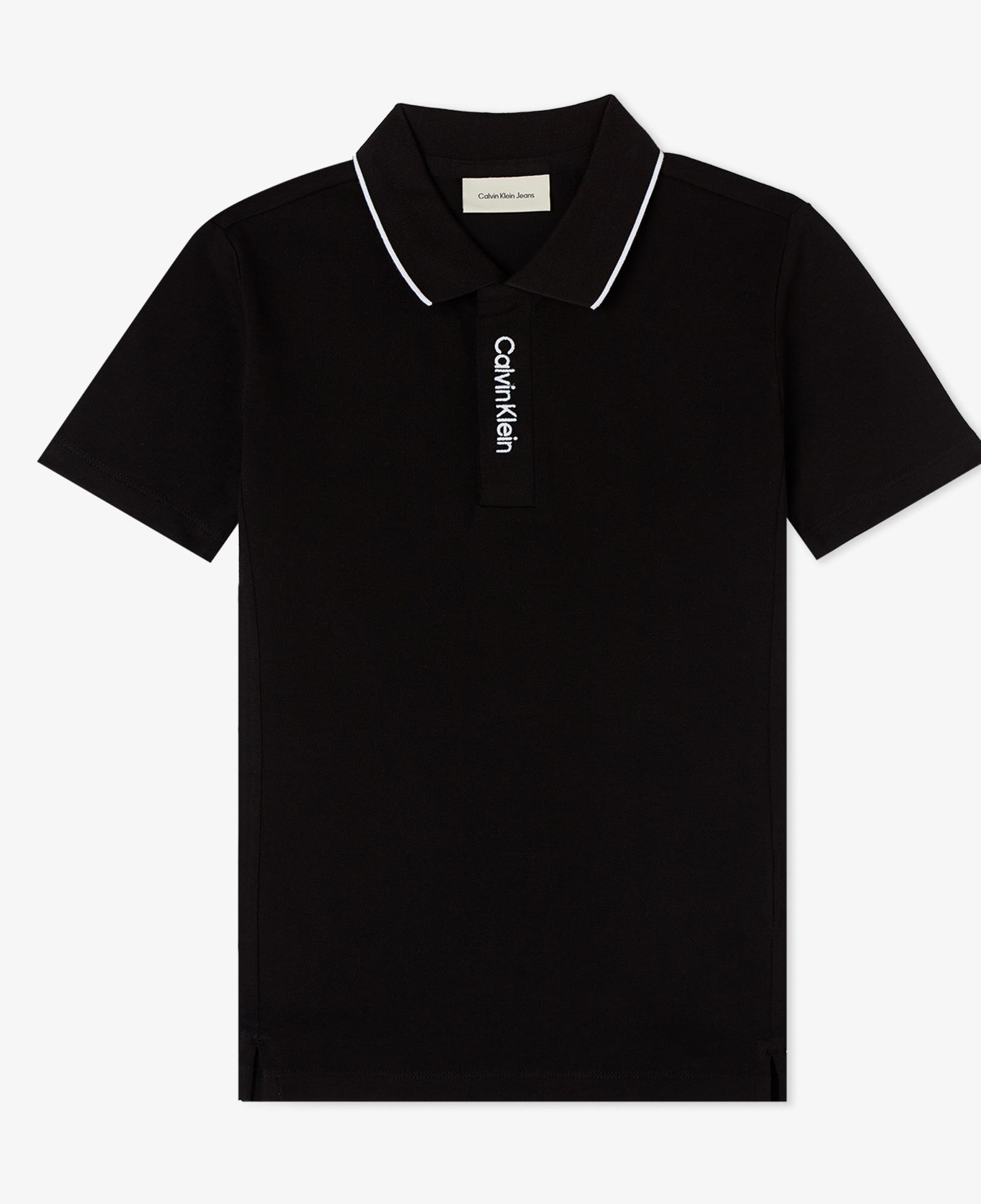 Calvin Klein Logo Pique Çocuk Siyah Polo