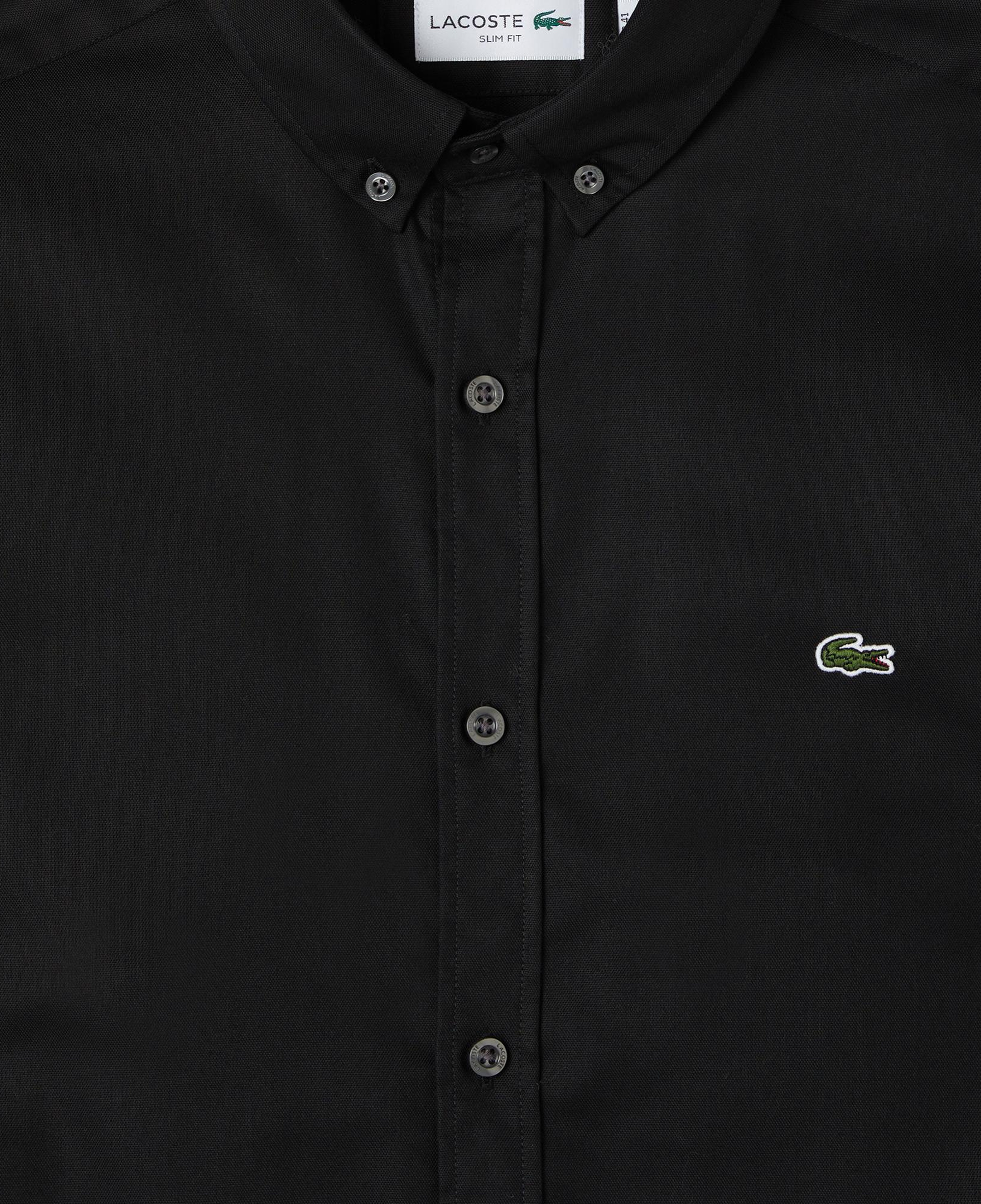 Lacoste Erkek Slim Fit Düğmeli Yaka Siyah Gömlek