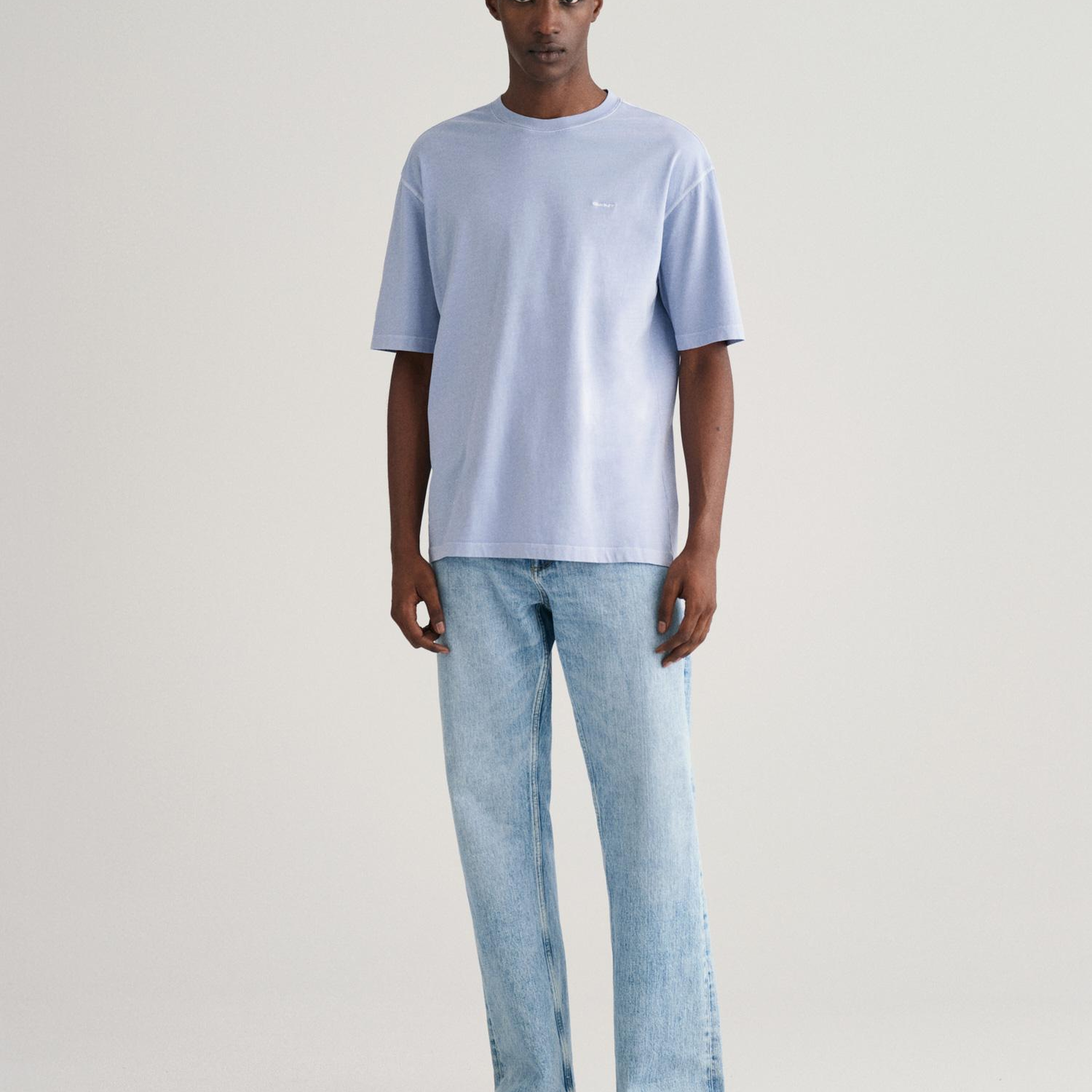 GANT Erkek Mavi Relaxed Fit Bisiklet Yaka T-shirt