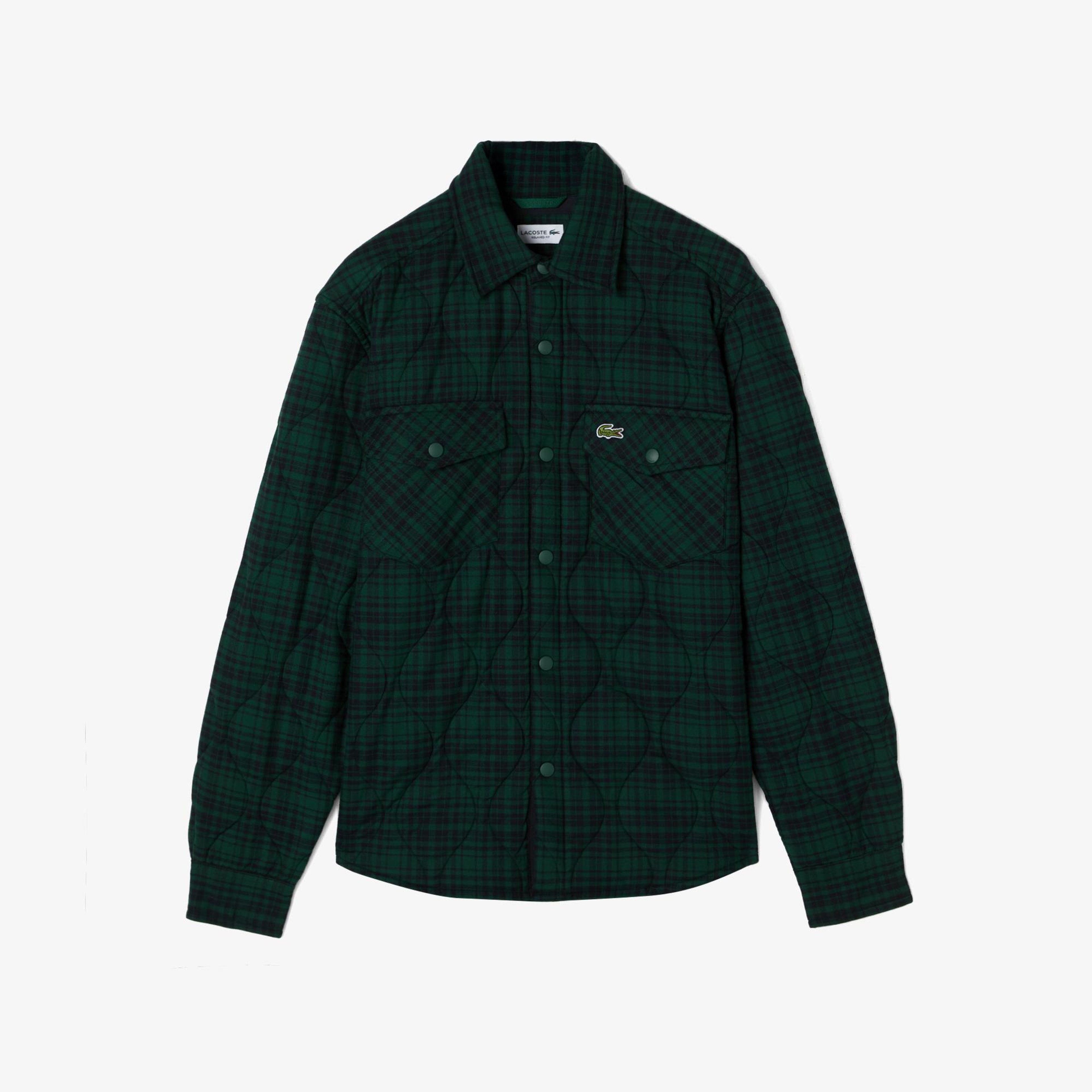 Lacoste Erkek Relaxed Fit Kareli Yeşil Gömlek