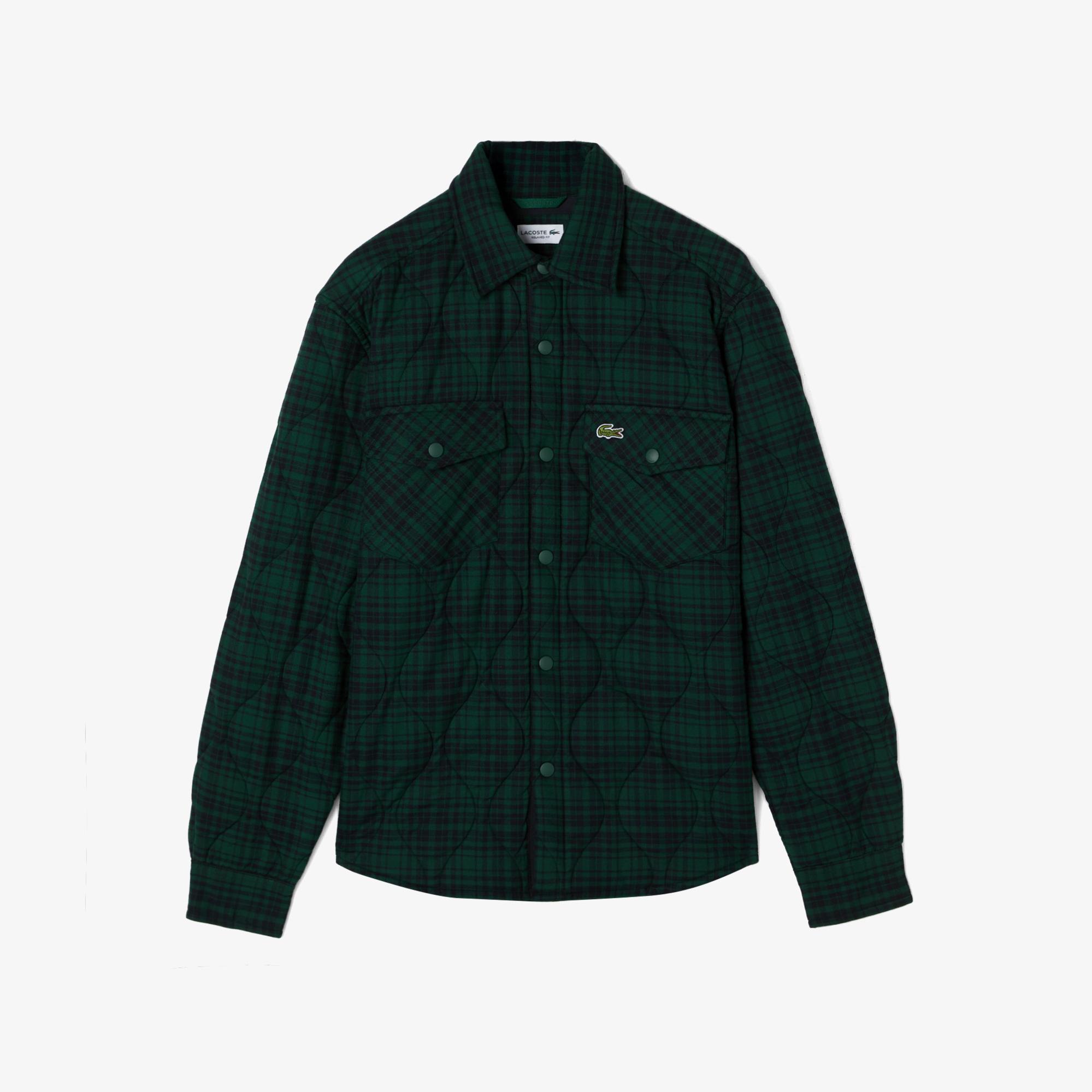 Lacoste Erkek Relaxed Fit Kareli Yeşil Gömlek