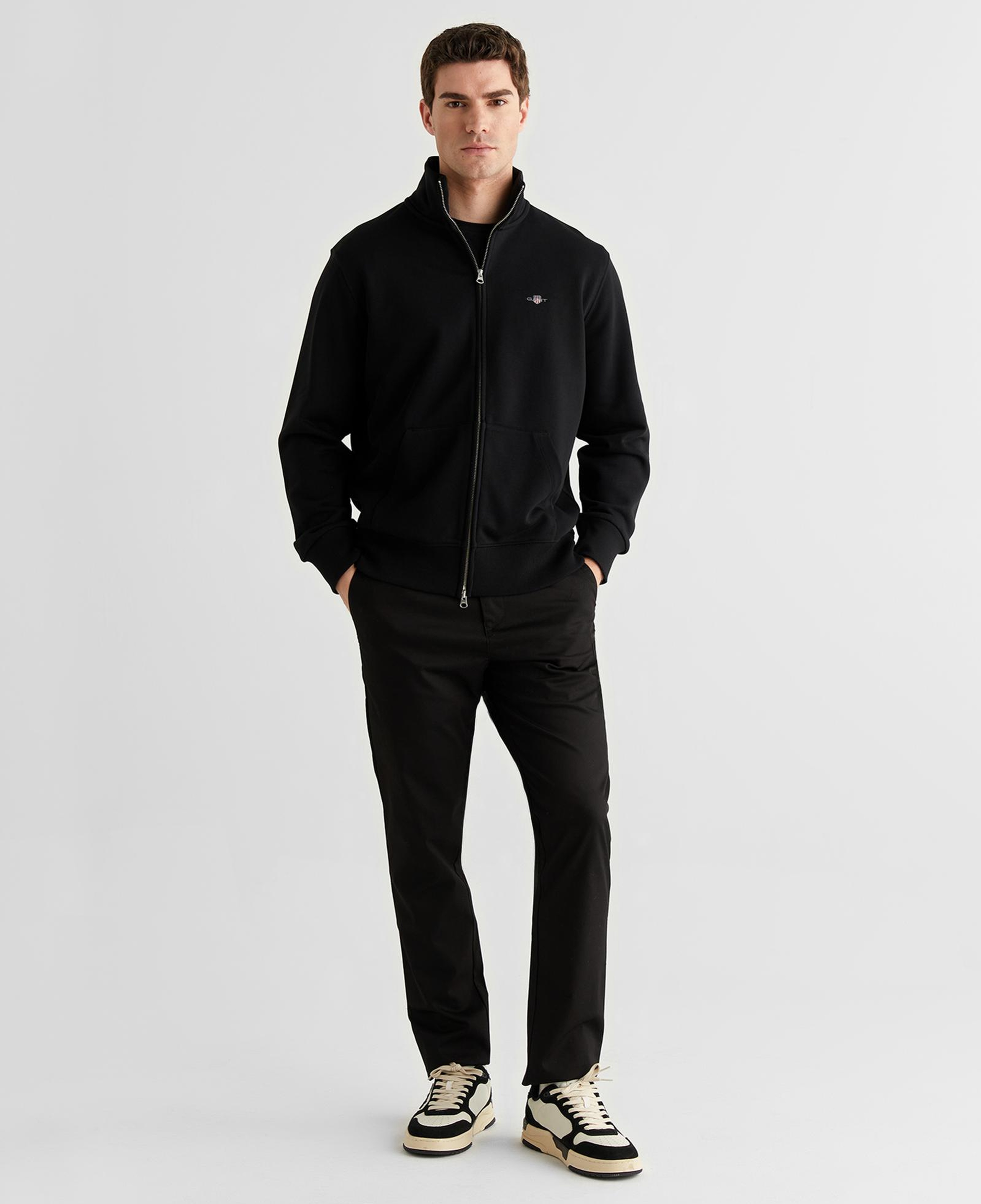 GANT Erkek Siyah Fermuarlı Logolu Hırka