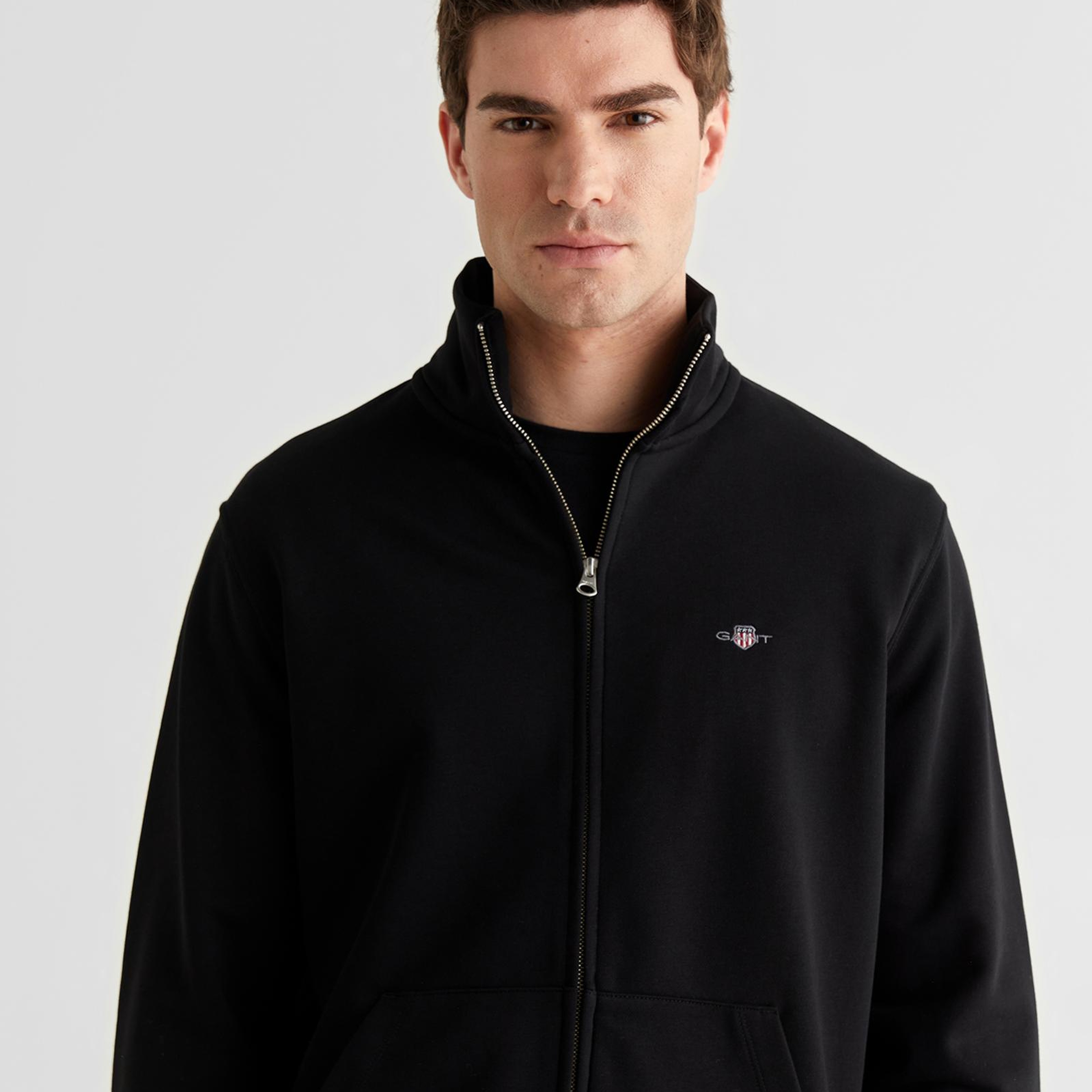 GANT Erkek Siyah Fermuarlı Logolu Hırka
