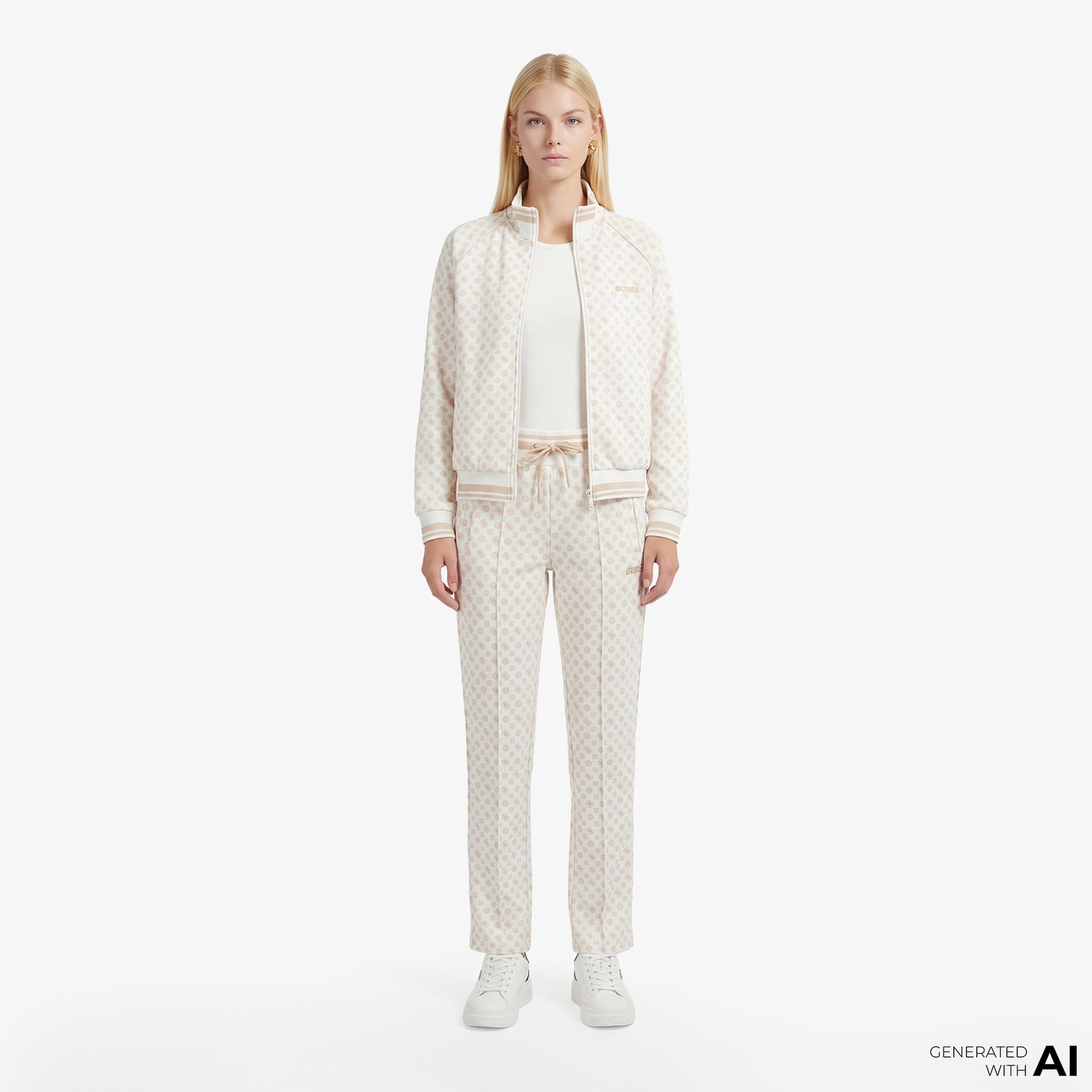 Guess Aggie Aktif Scuba Kadın Krem Eşofman Altı