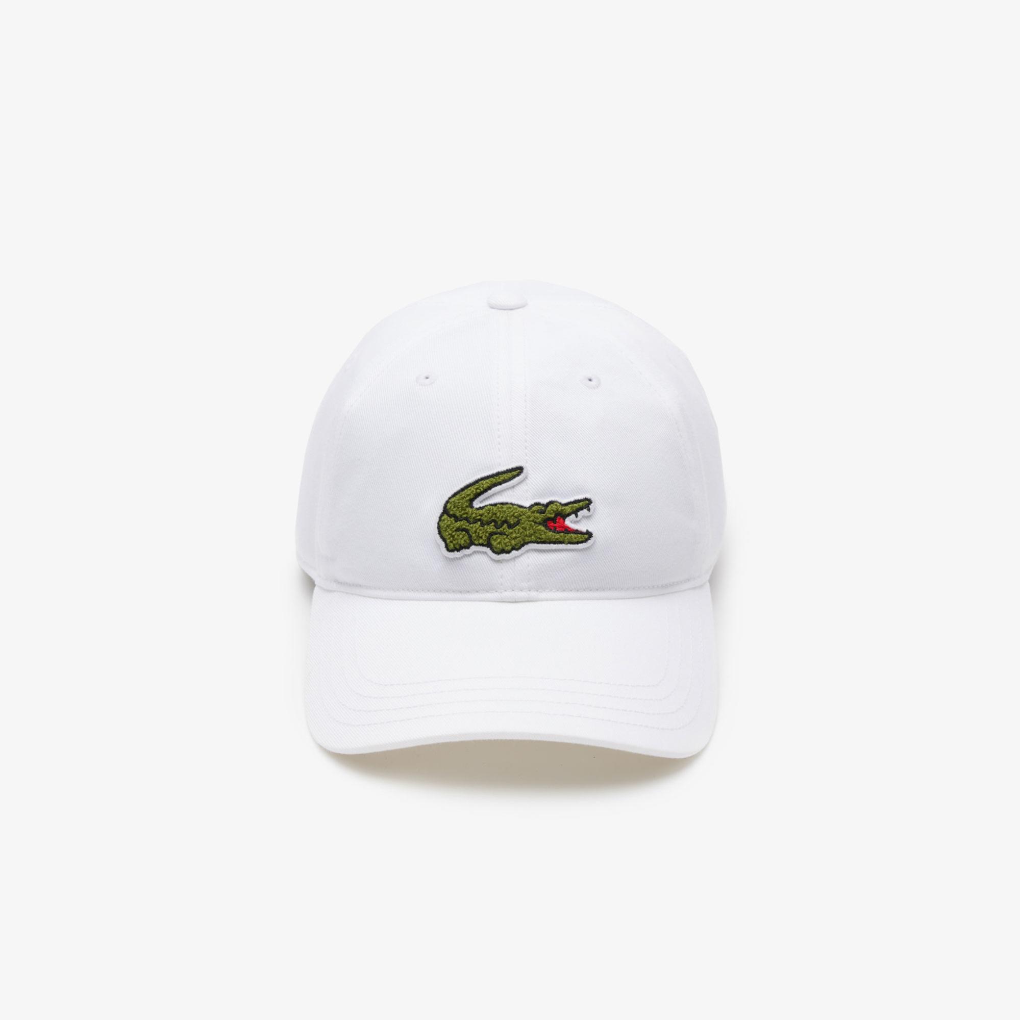Lacoste Unisex Baskılı Beyaz Şapka