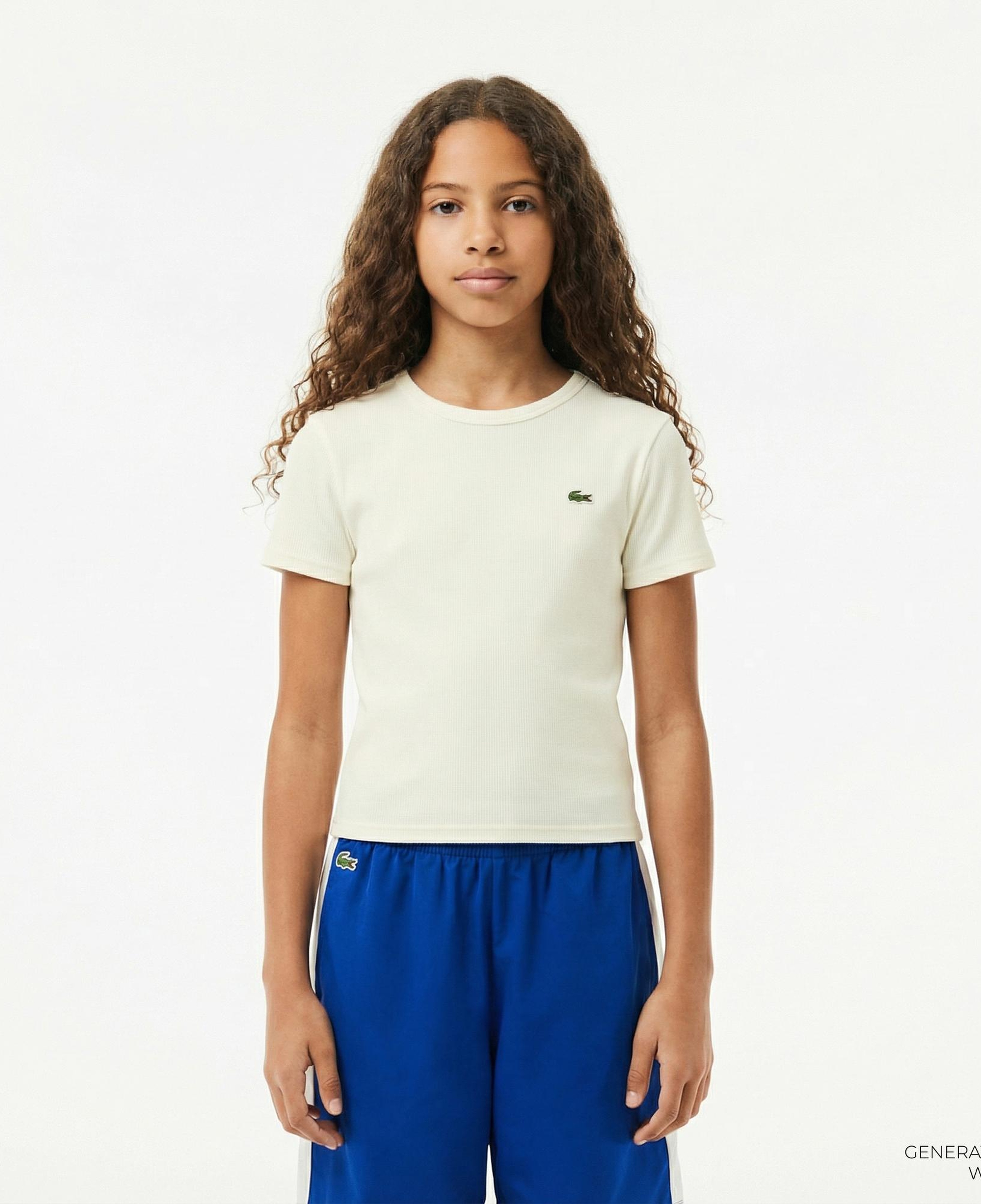 Lacoste Çocuk Bisiklet Yaka Beyaz T-Shirt