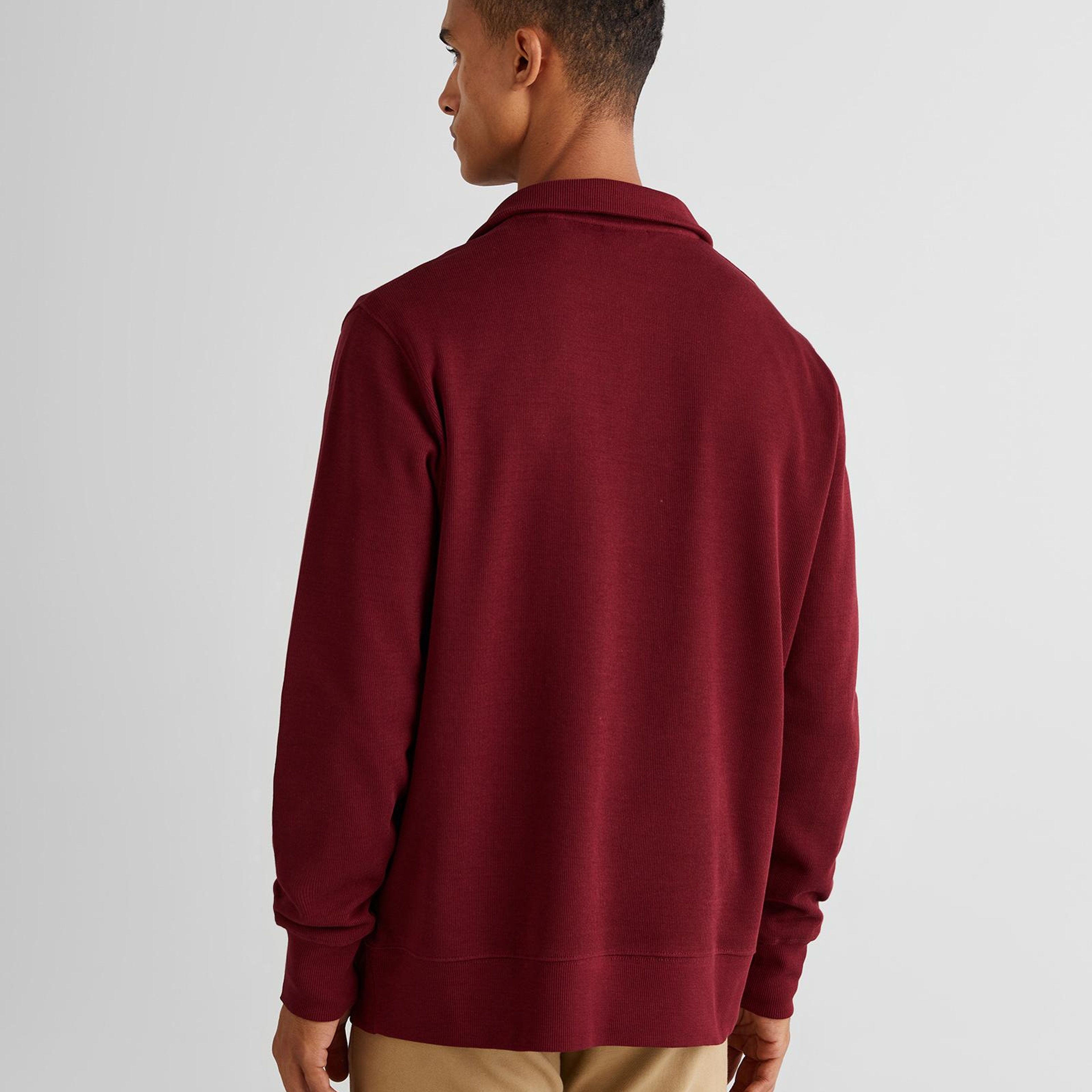 Gant Erkek Bordo Regular Fit Yarım Fermuarlı Sweatshirt