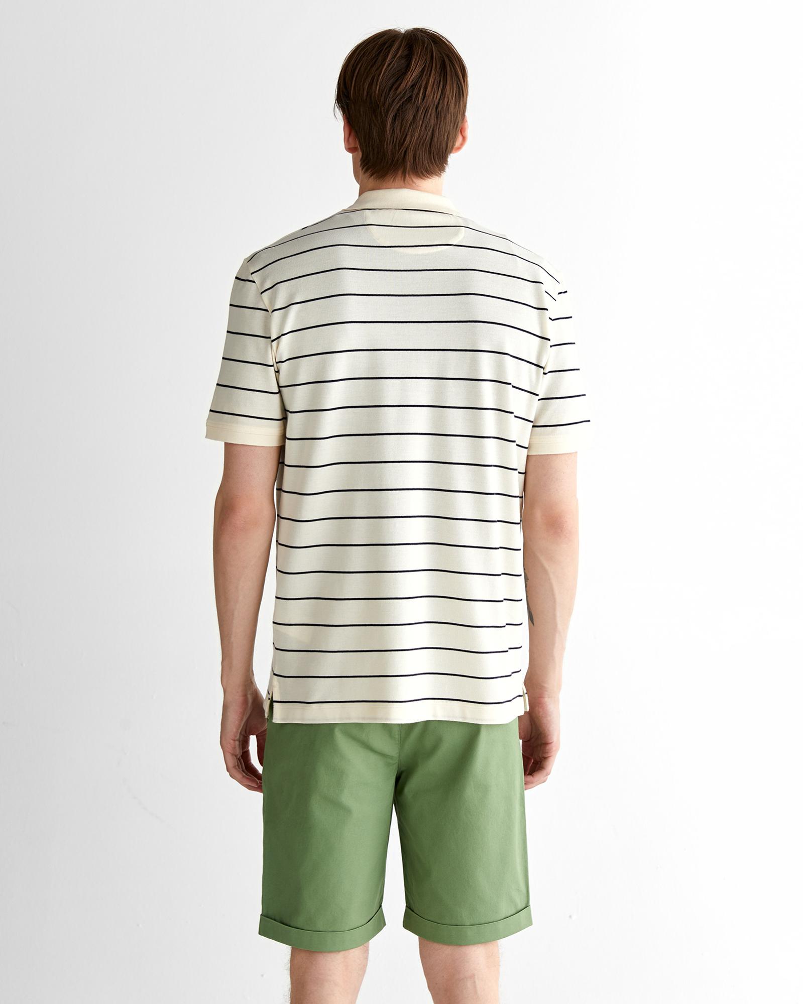 GANT Erkek Krem Regular Fit Çizgili Polo