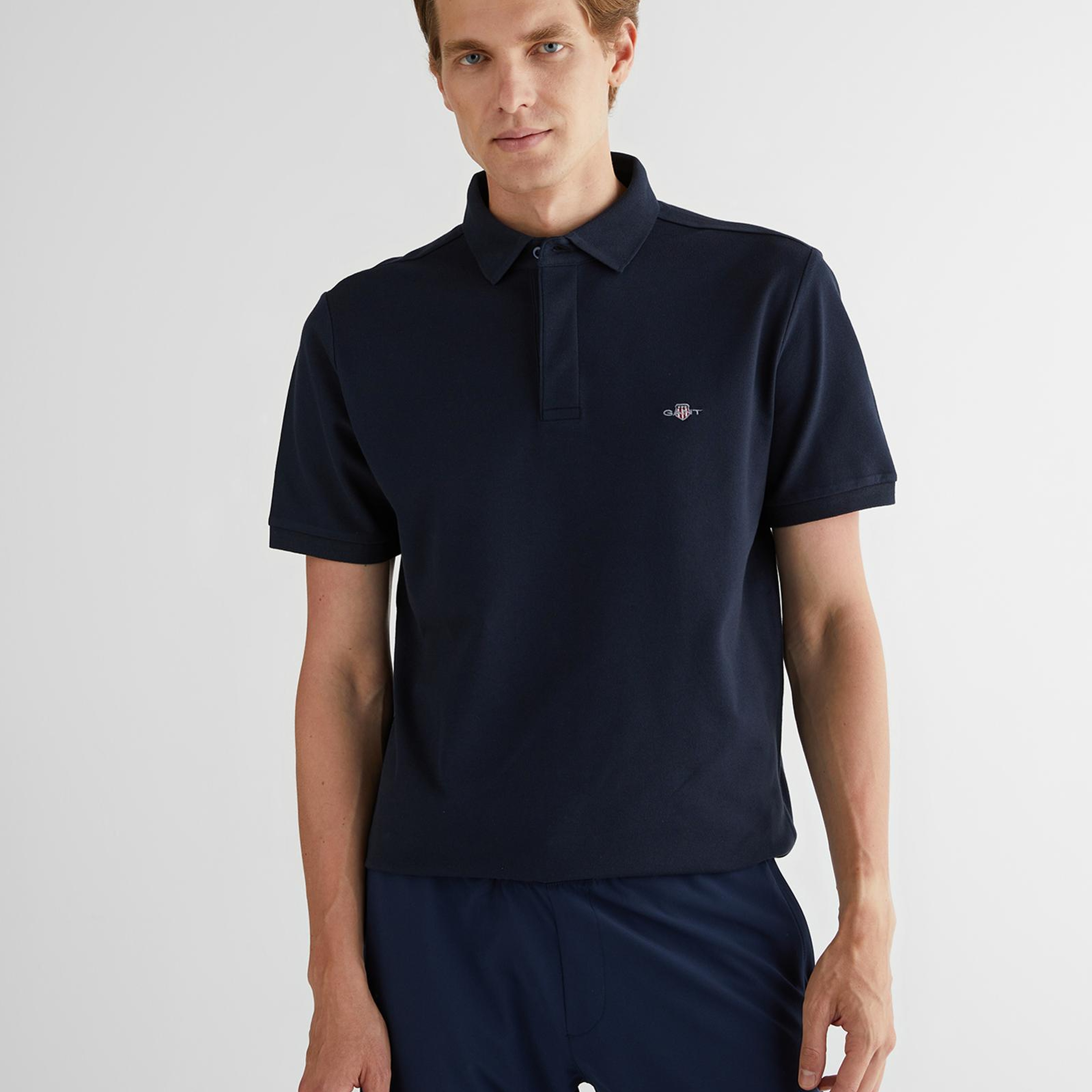 GANT Erkek Lacivert Kısa Kollu Polo