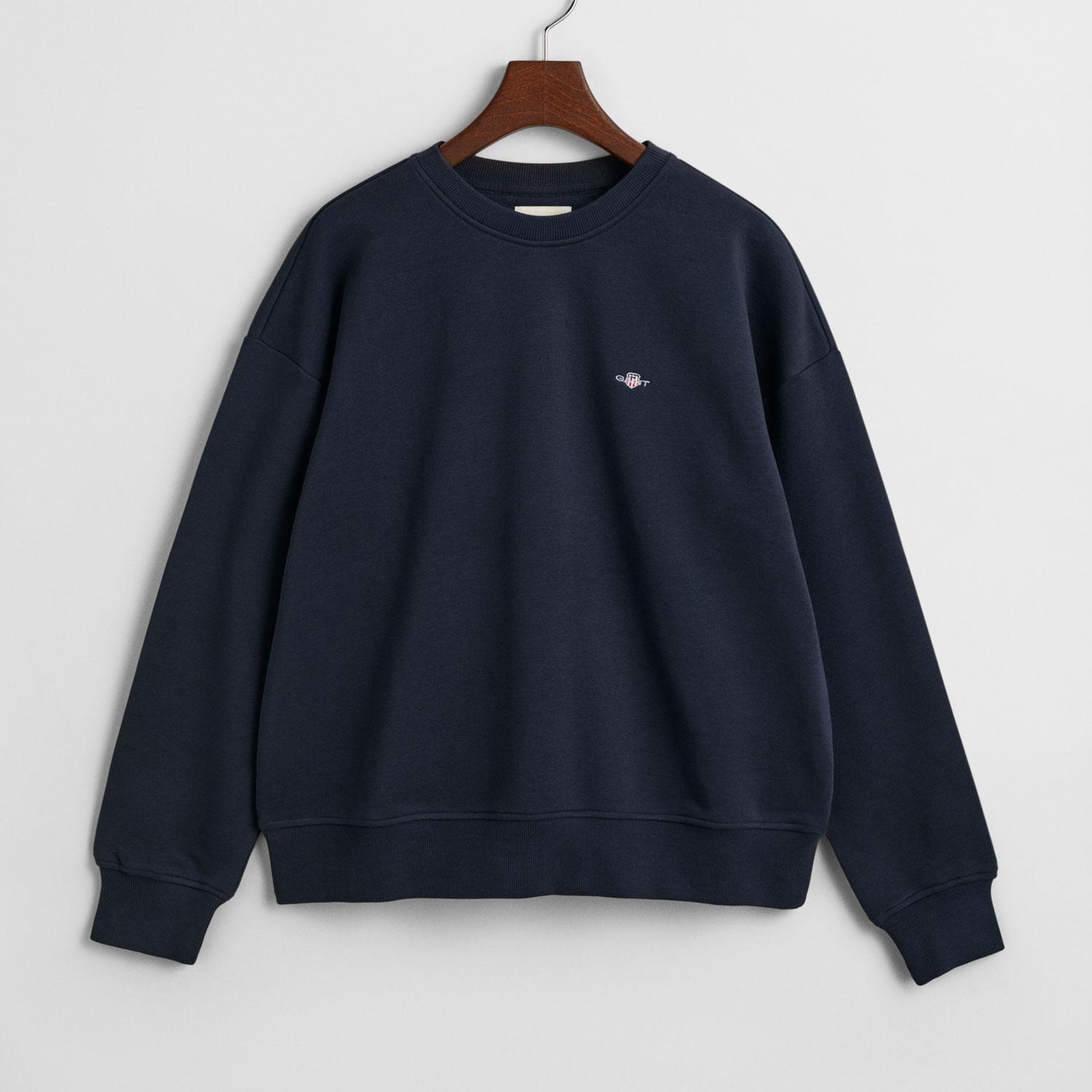 GANT Kadın Lacivert Relaxed Fit Bisiklet Yaka Sweatshirt