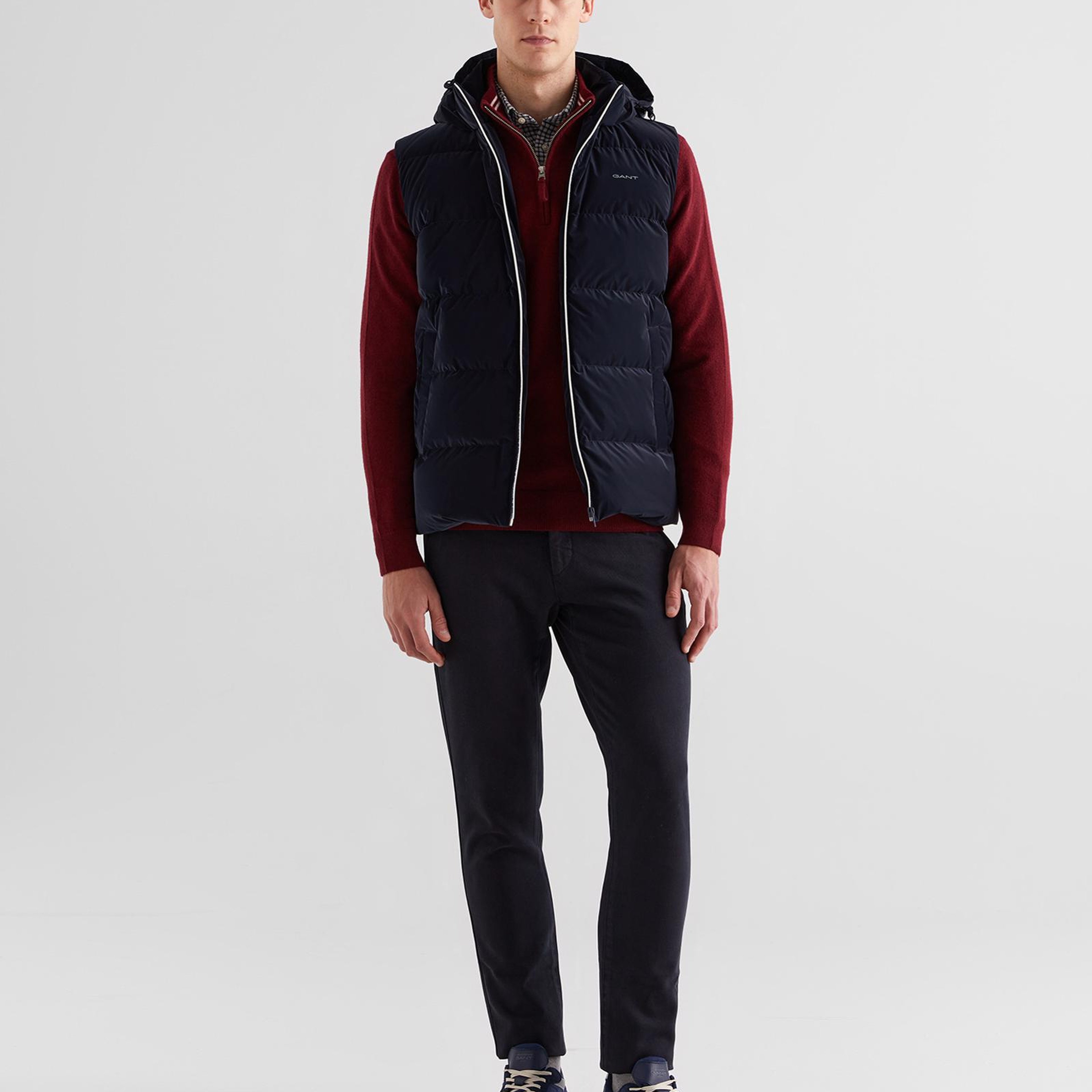 GANT Erkek Lacivert Kapüşonlu Yelek