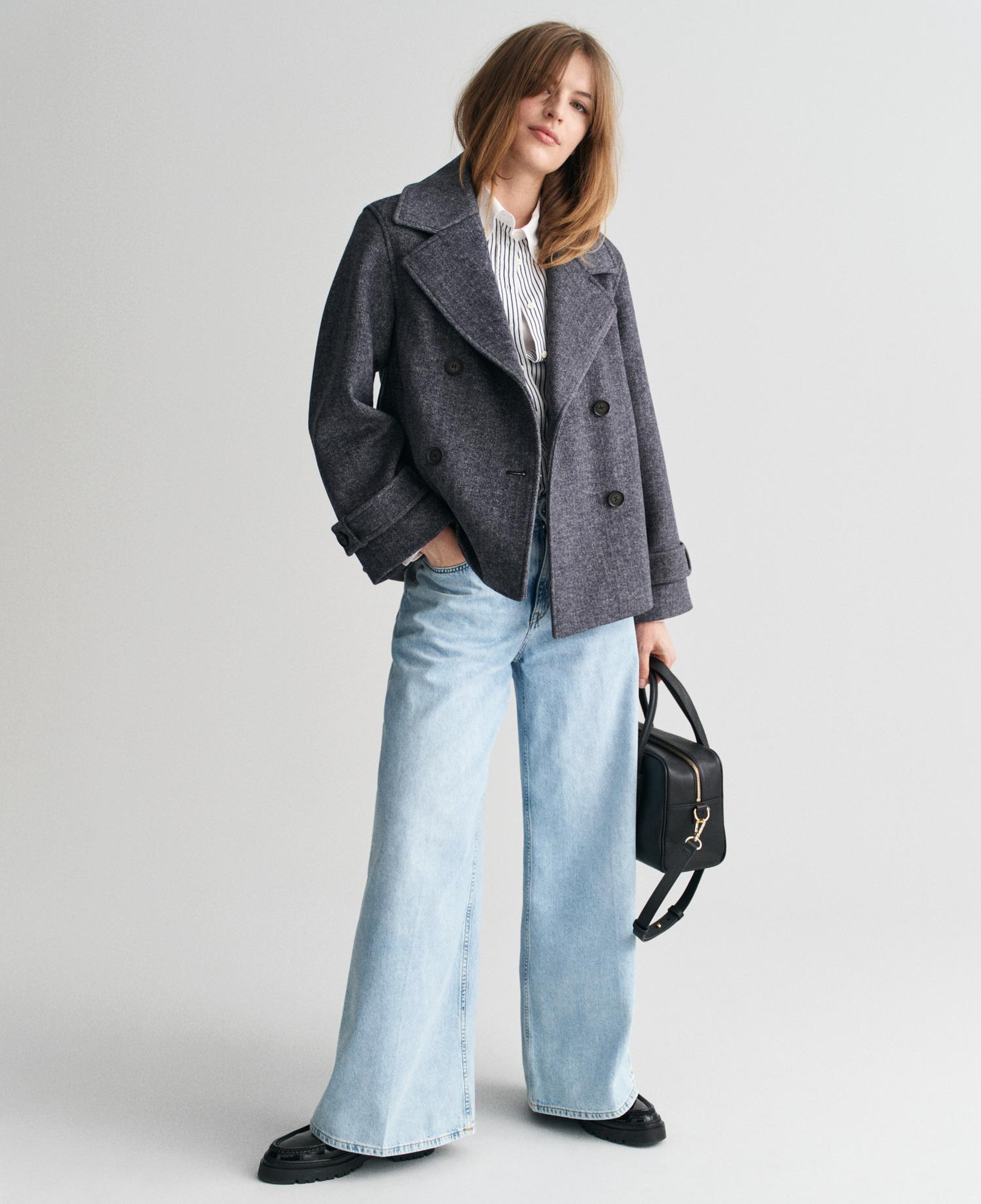 GANT Kadın Lacivert Klasik Yaka Kaban