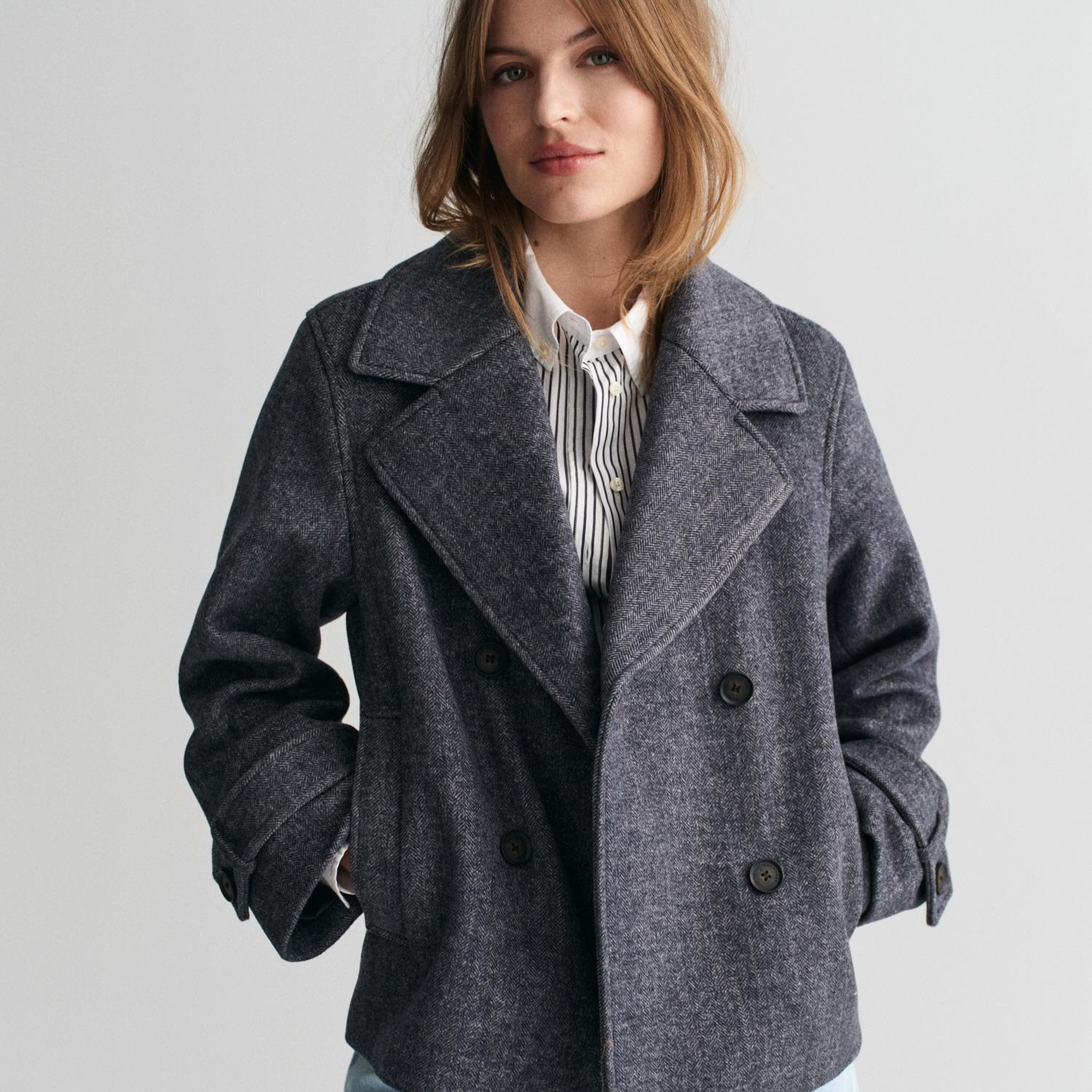 GANT Kadın Lacivert Klasik Yaka Kaban