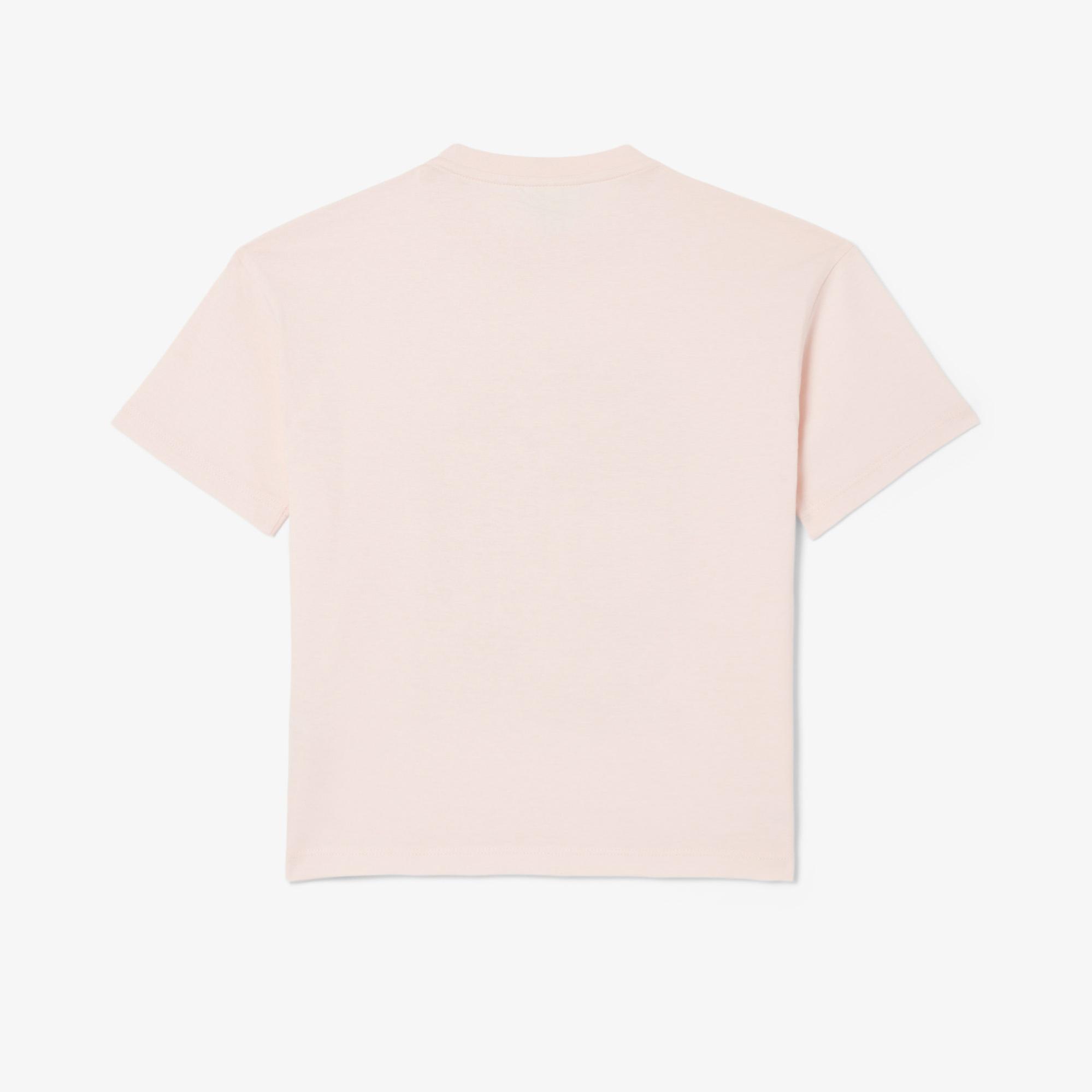 Lacoste Çocuk Bisiklet Yaka Baskılı Açık Pembe T-Shirt
